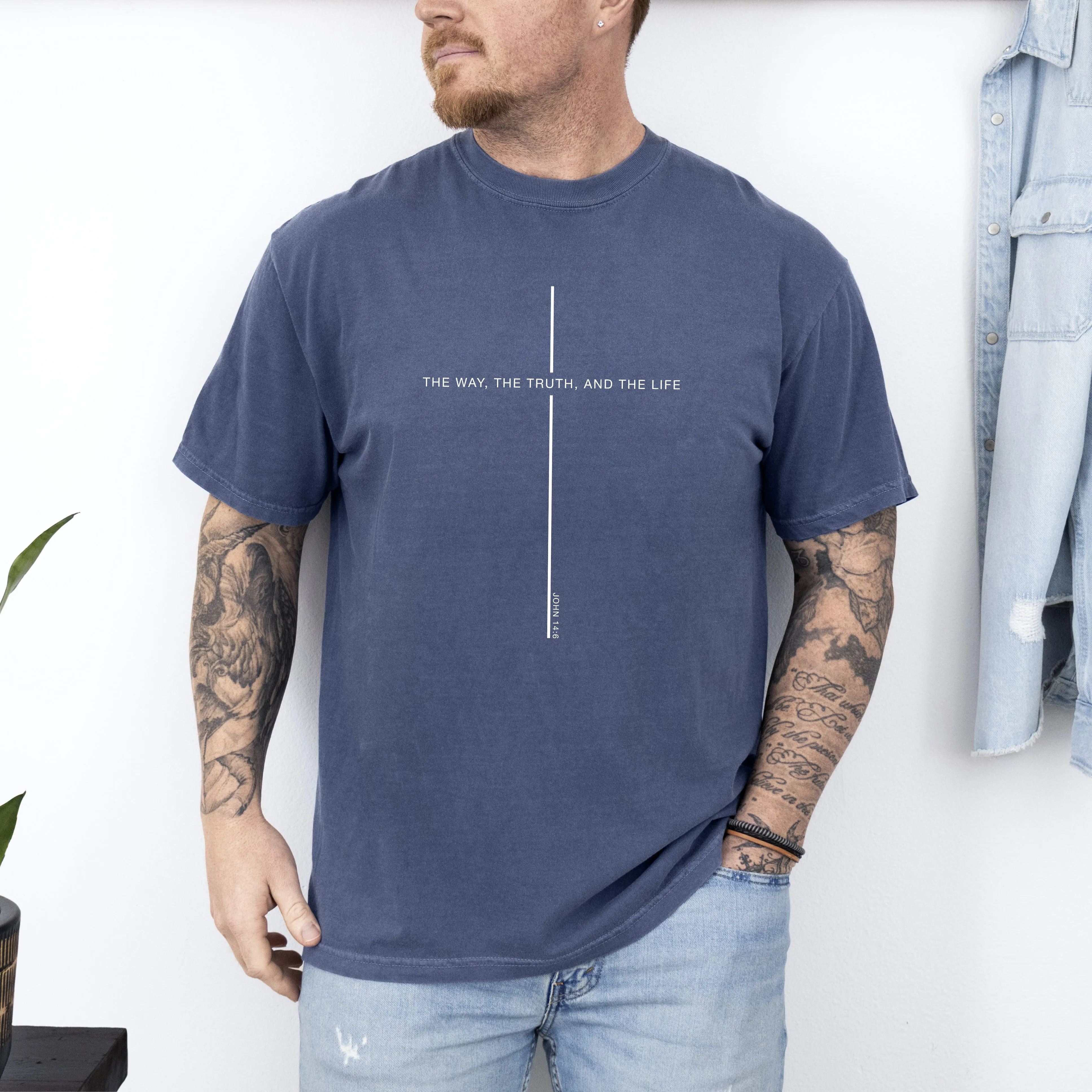 The Way The Truth The Life, John, Faith, Christian, Jesus, Gospel, Religious Tshirt Comfort Colors T-Shirt sold by Refinery Number One product image thumbnail 5