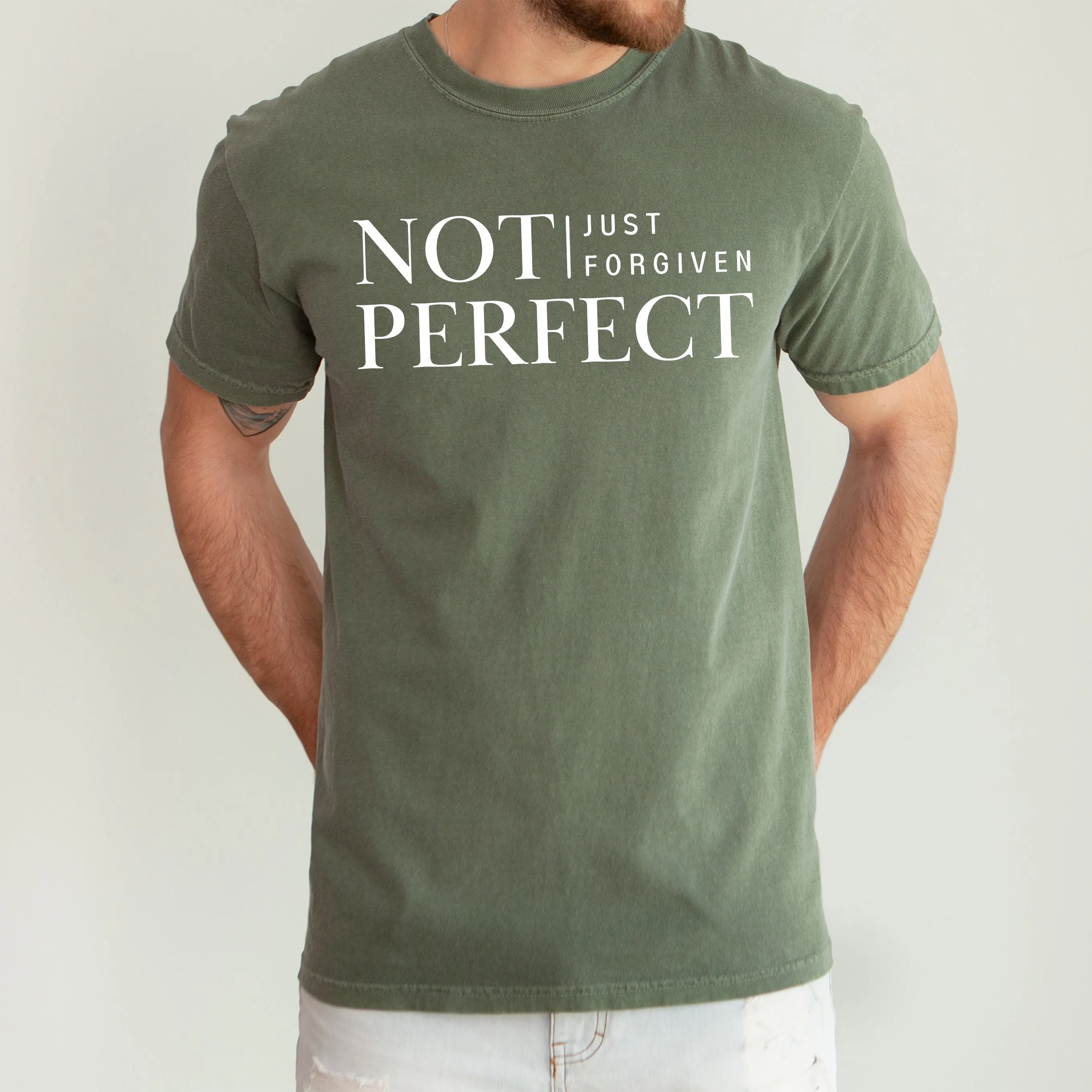 Not Perfect, Just Forgiven, Jesus, Christian, Religious, Gospel, Faith Tshirt Comfort Colors T-Shirt sold by Refinery Number One product image thumbnail 5