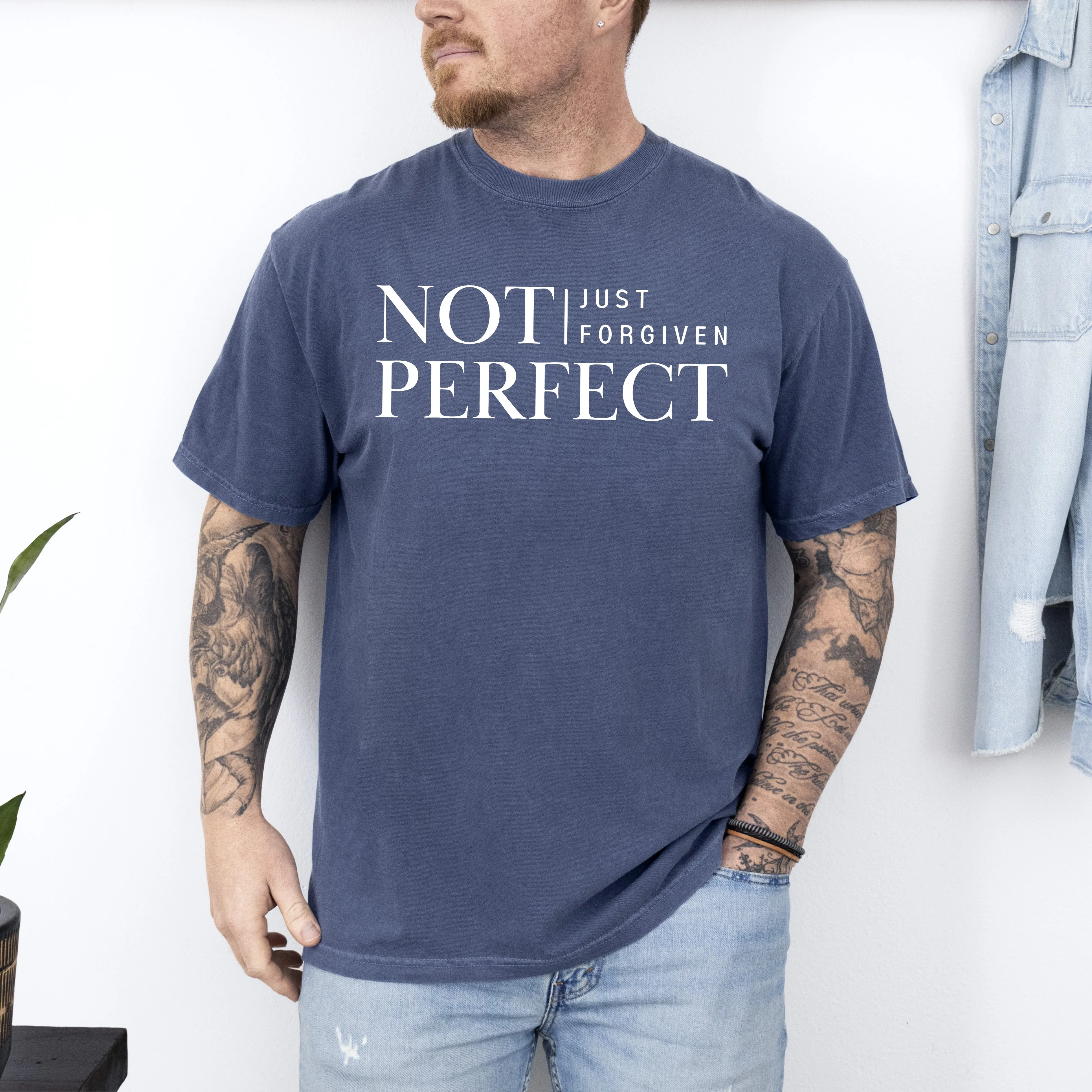Not Perfect, Just Forgiven, Jesus, Christian, Religious, Gospel, Faith Tshirt Comfort Colors T-Shirt sold by Refinery Number One product image thumbnail 3