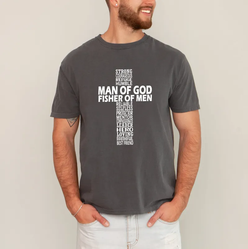 Man of God, Fisher of Men, Gospel, Jesus, Christian, Faith Tshirt Comfort Colors T-Shirt sold by Refinery Number One