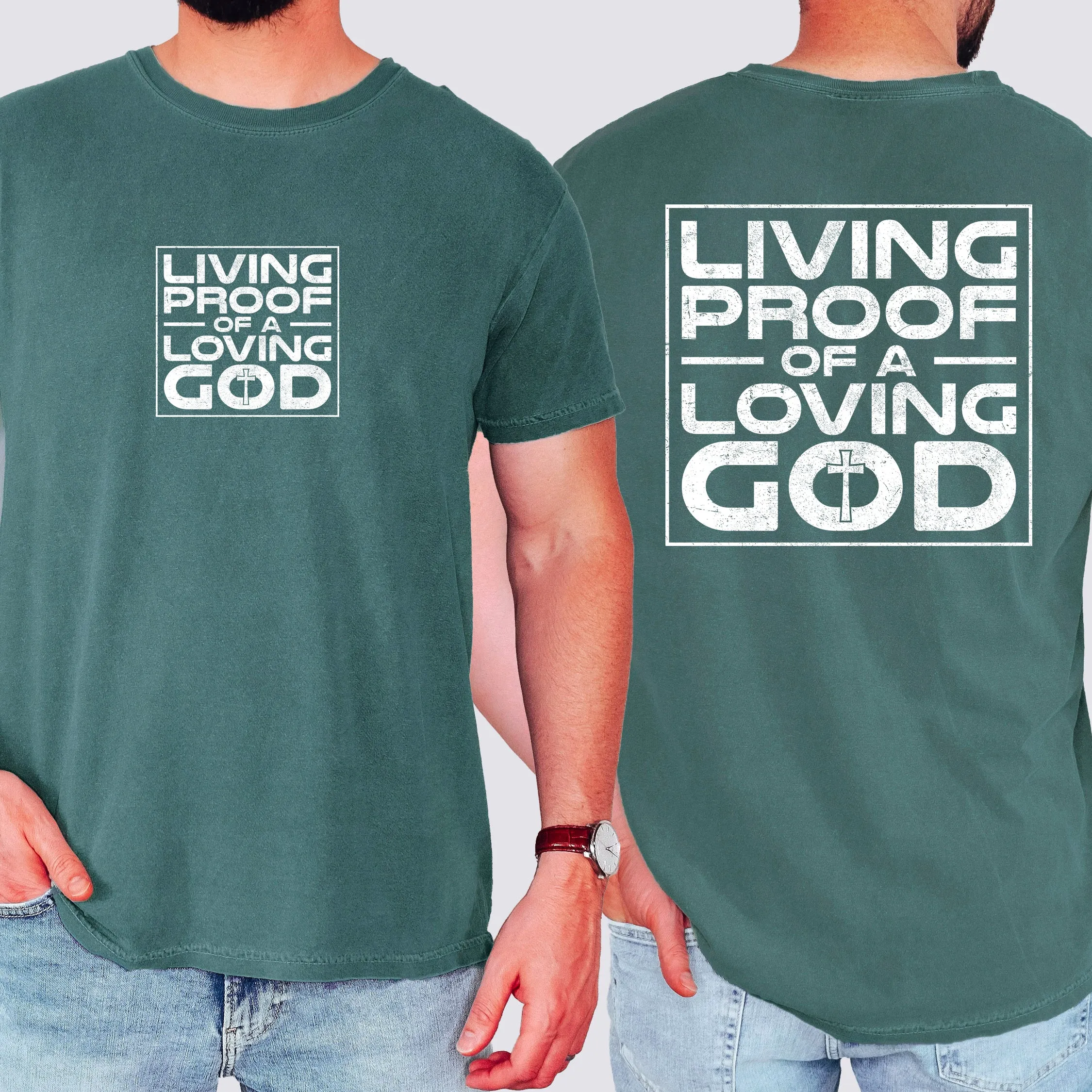 Living Proof of a Loving God, Faith, Gospel, Religious, Christian Tshirt Comfort Colors T-Shirt sold by Refinery Number One product image thumbnail 4