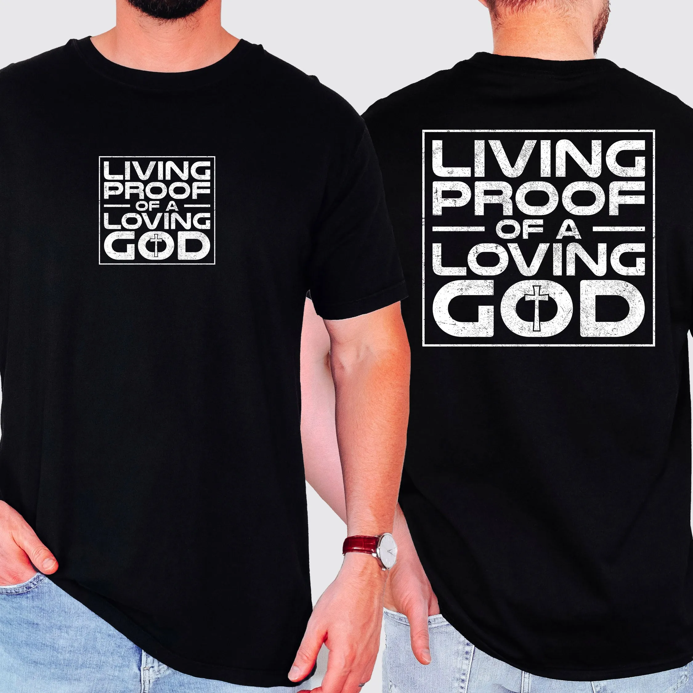 Living Proof of a Loving God, Faith, Gospel, Religious, Christian Tshirt Comfort Colors T-Shirt sold by Refinery Number One product image thumbnail 3