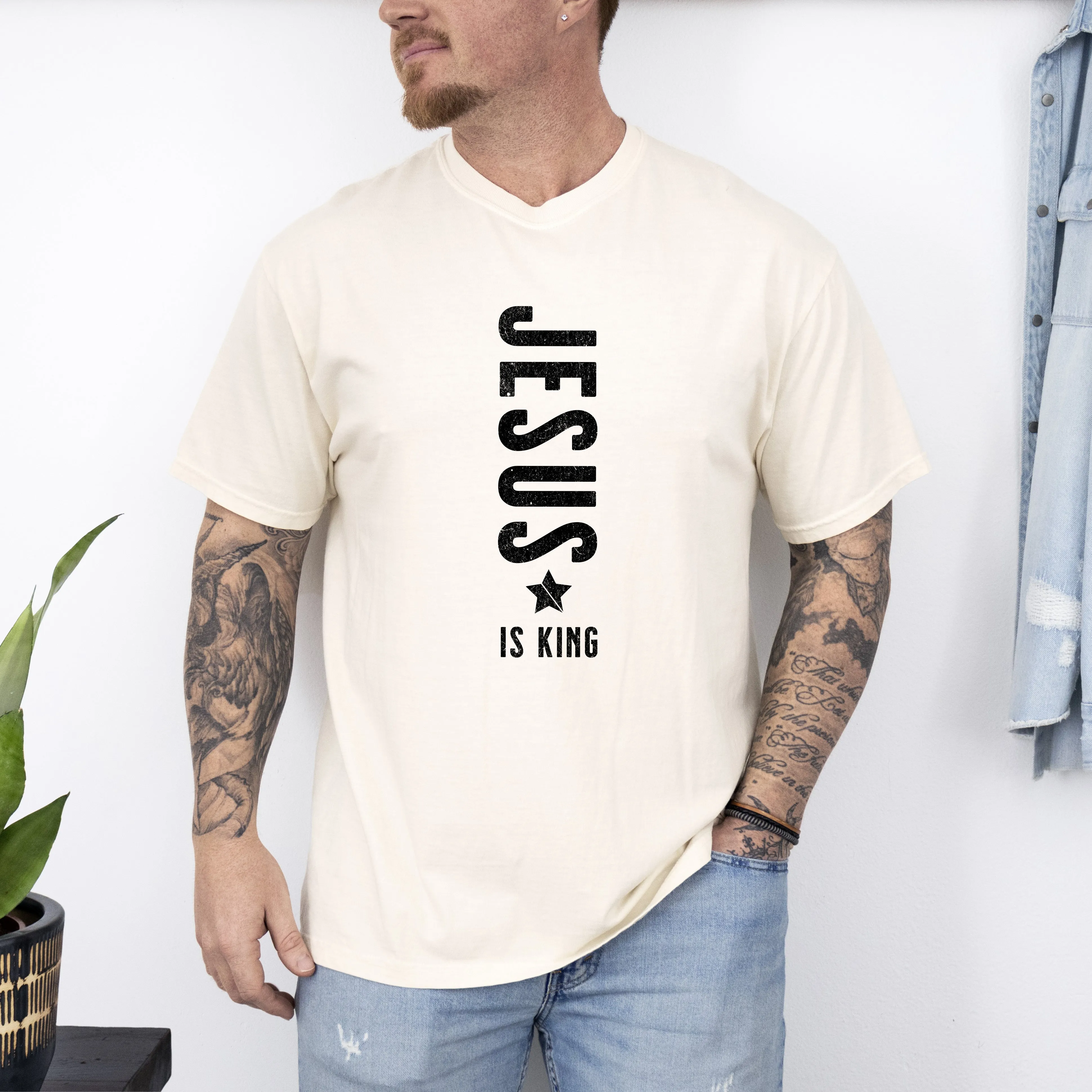Jesus Is King Religious Gospel Christian Faith Statement Heritage Edition Comfort Colors Tee sold by Refinery Number One product image thumbnail 5