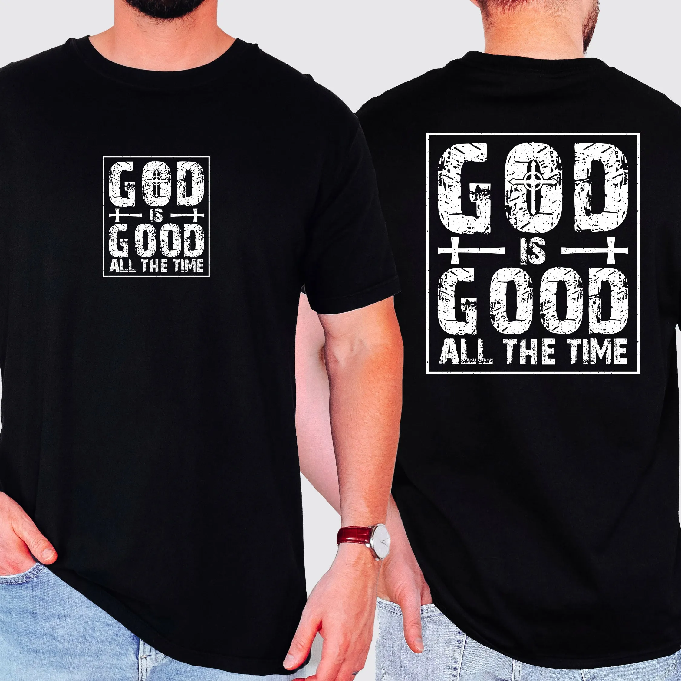 God Is Good All The Time Faith Jesus Christian Gospel Praise Worship Bible Verse Comfort Colors Tee sold by Refinery Number One product image thumbnail 2
