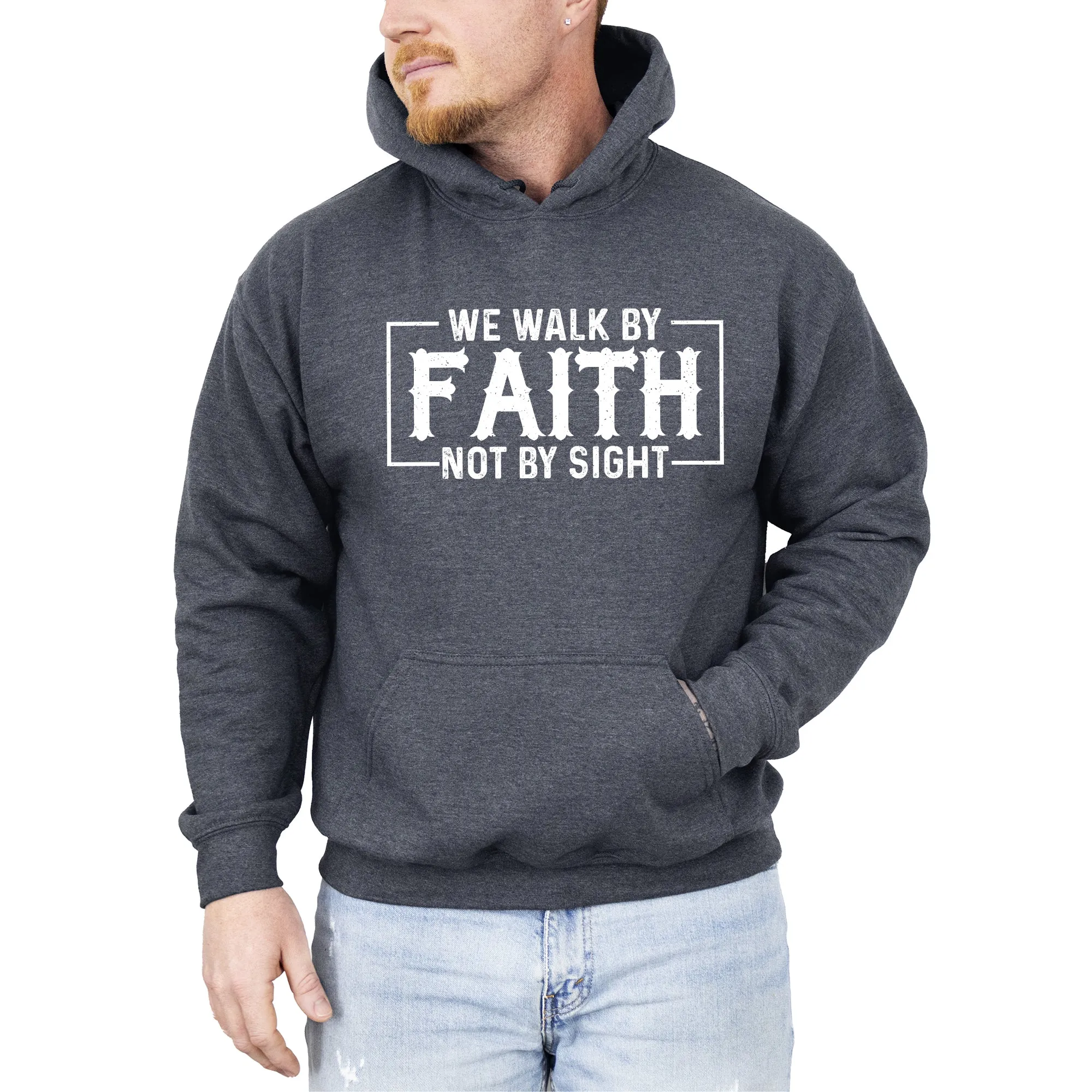 We Walk By Faith, Not By Sight, Christian, Jesus, Gospel, Religious Hoodie, Hooded Sweatshirt sold by Refinery Number One product image thumbnail 2
