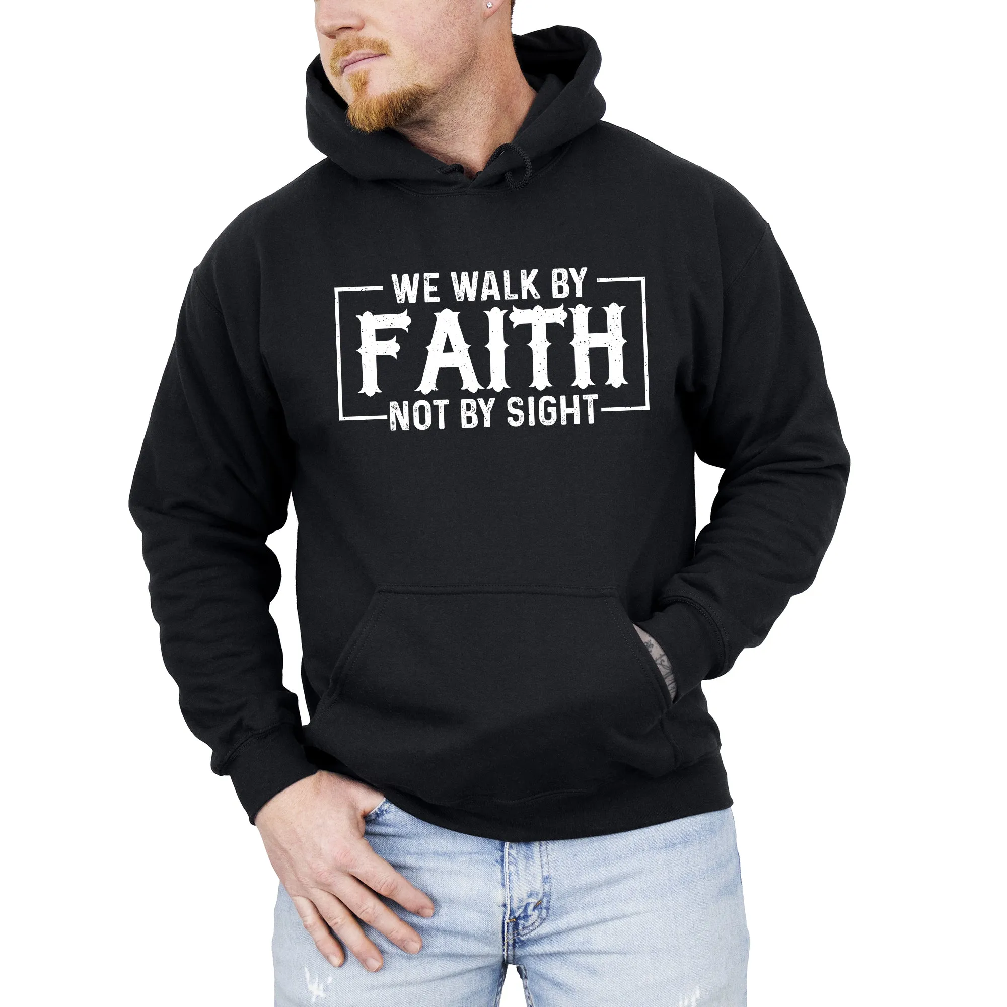 We Walk By Faith, Not By Sight, Christian, Jesus, Gospel, Religious Hoodie, Hooded Sweatshirt sold by Refinery Number One product image thumbnail 4
