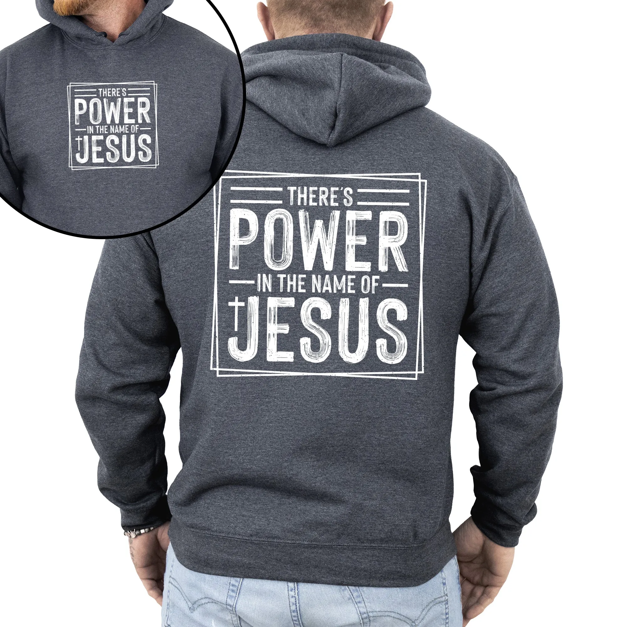 There's Power In The Name Of Jesus Christian Religious Faith Gospel Hooded Sweatshirt sold by Refinery Number One product image thumbnail 2