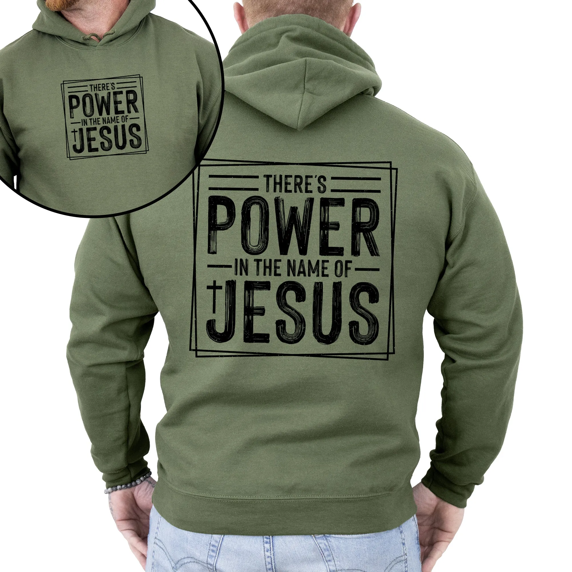 There's Power In The Name Of Jesus Christian Religious Faith Gospel Hooded Sweatshirt sold by Refinery Number One product image thumbnail 3