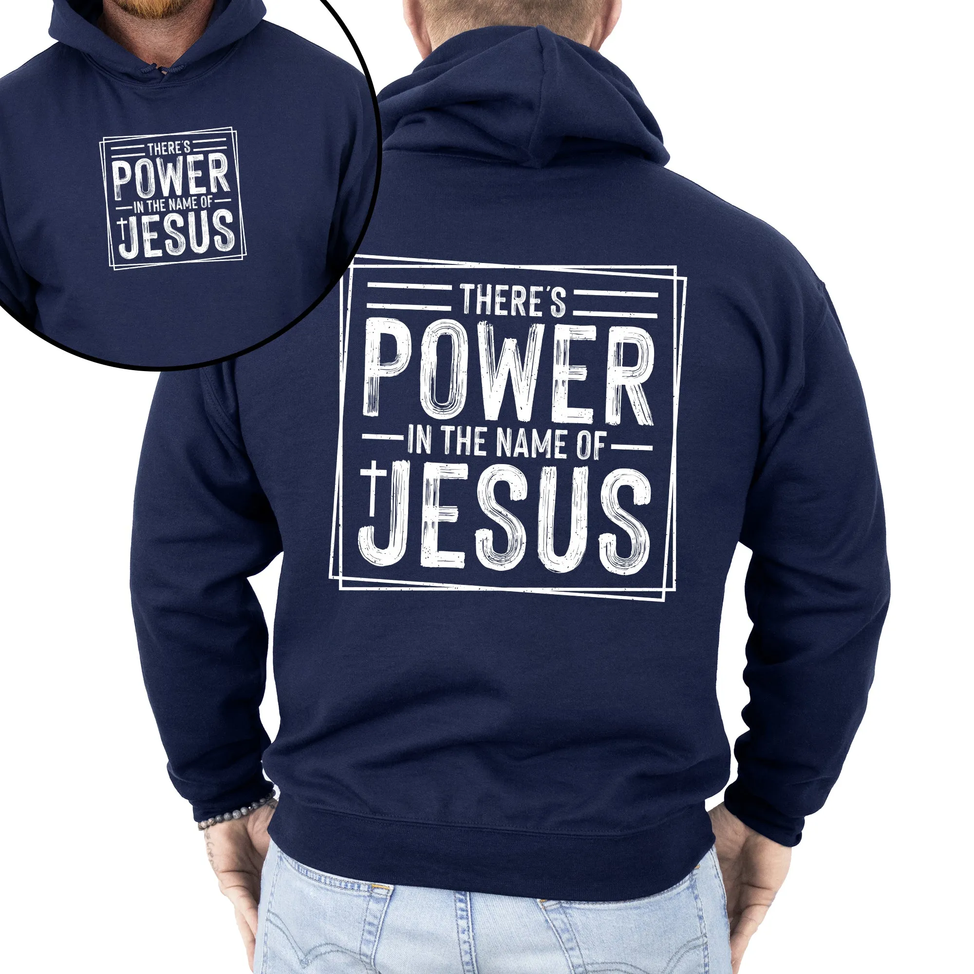 There's Power In The Name Of Jesus Christian Religious Faith Gospel Hooded Sweatshirt sold by Refinery Number One product image thumbnail 4