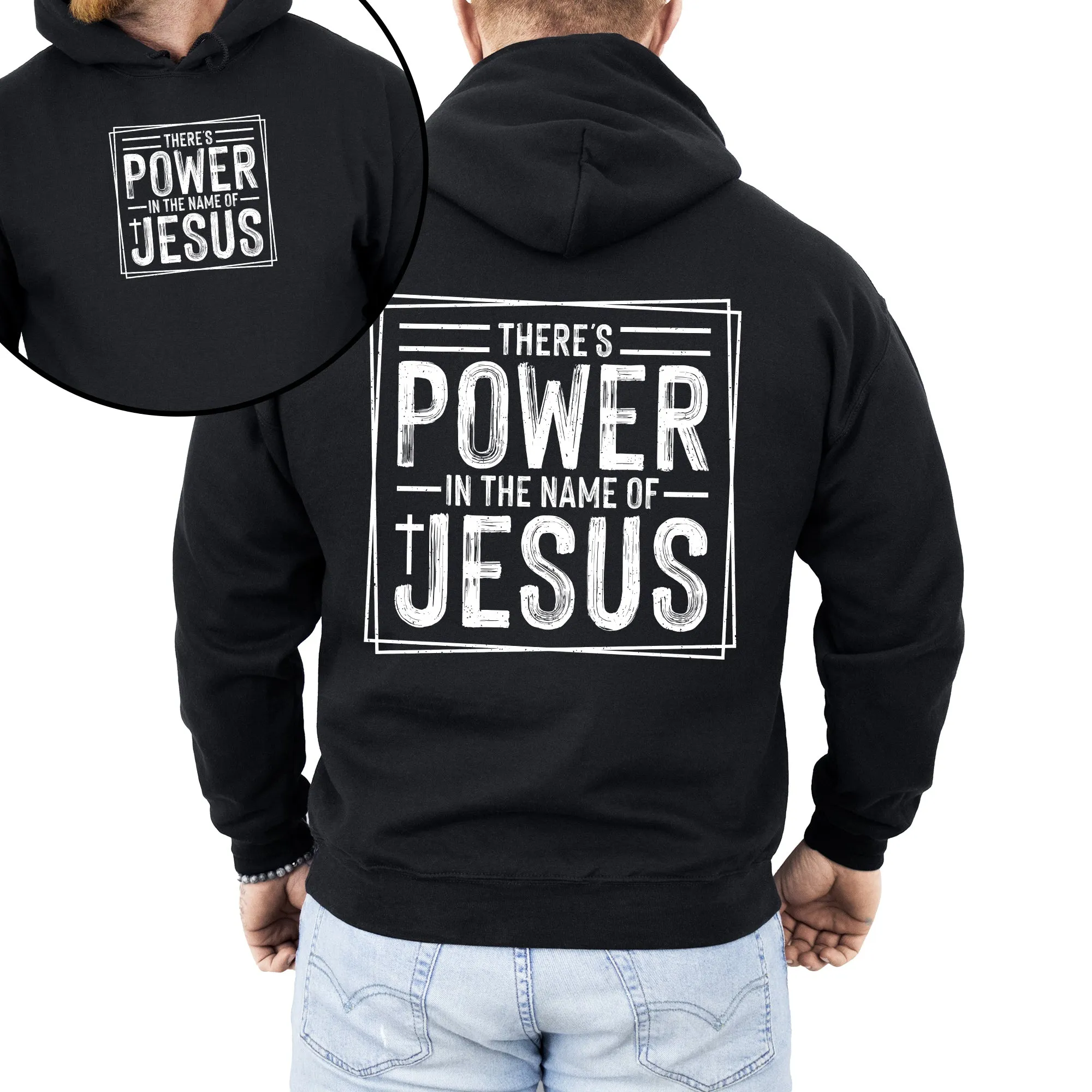 There's Power In The Name Of Jesus Christian Religious Faith Gospel Hooded Sweatshirt sold by Refinery Number One