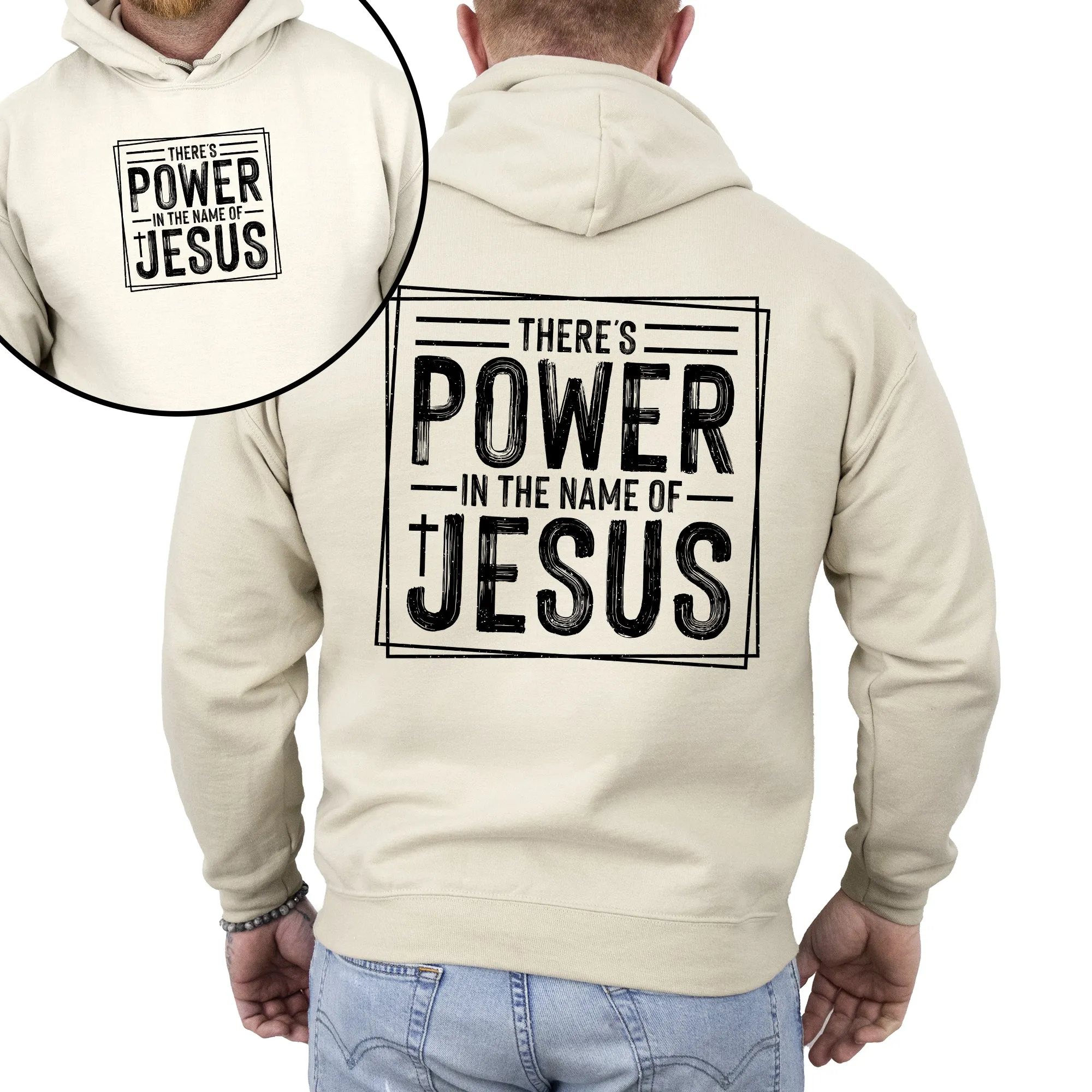 There's Power In The Name Of Jesus Christian Religious Faith Gospel Hooded Sweatshirt sold by Refinery Number One product image thumbnail 5