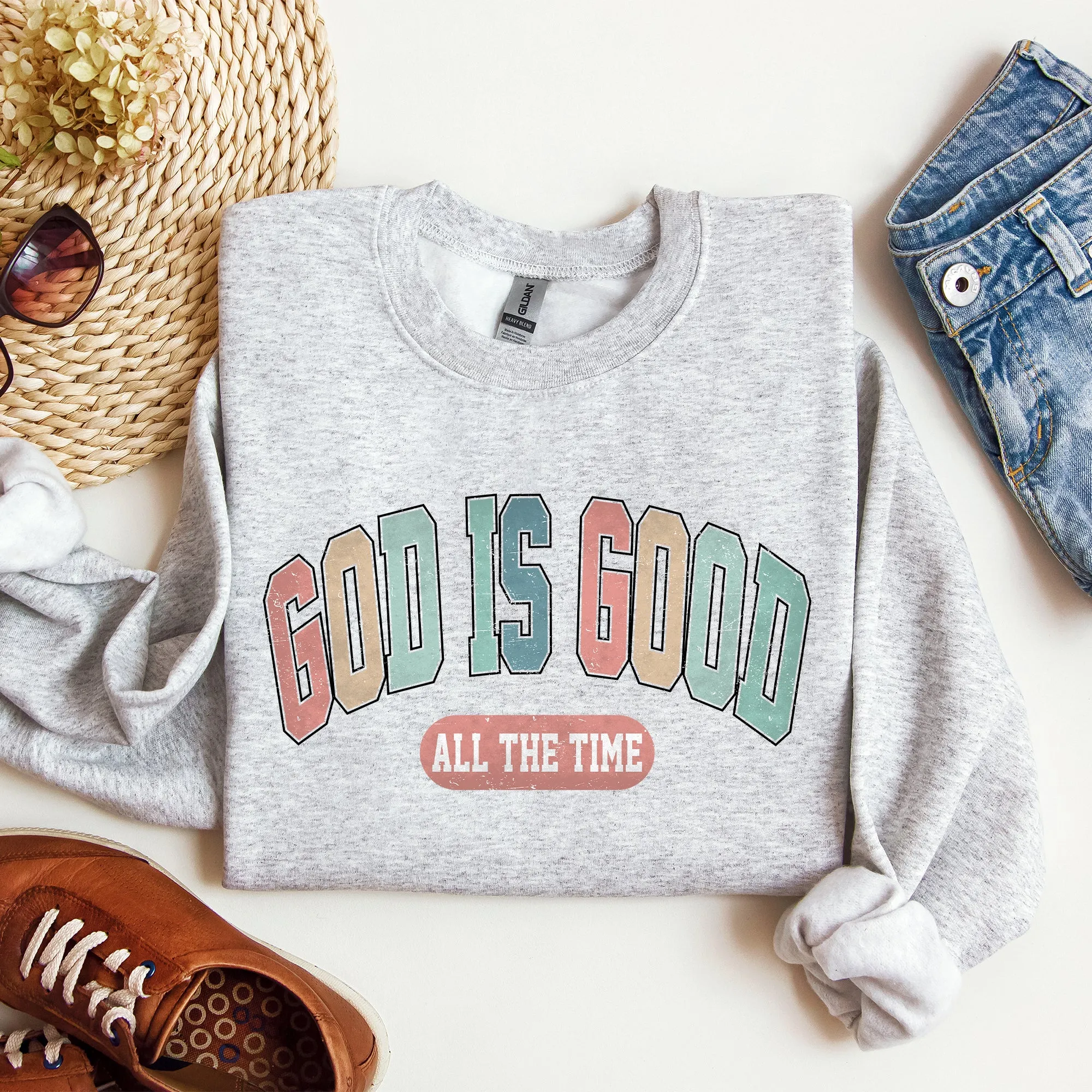 God is Good All The Time, Christian, Religious, Praise, Gospel, Faith Sweatshirt sold by Refinery Number One product image thumbnail 2
