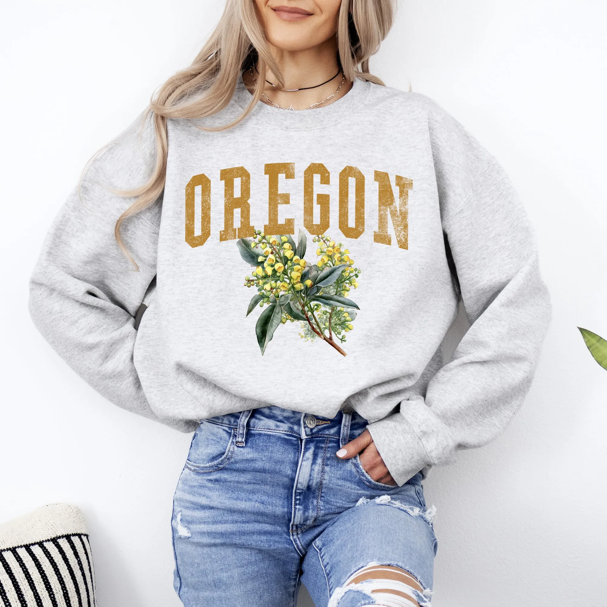 Oregon State Flower Sweatshirt sold by Refinery Number One product image thumbnail 2