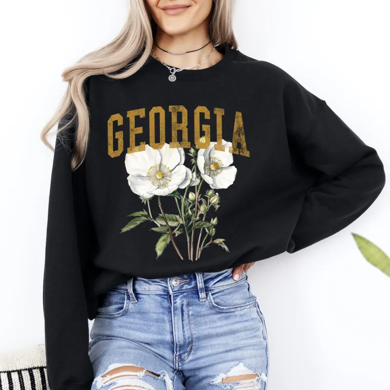 Georgia State Flower Sweatshirt sold by Refinery Number One