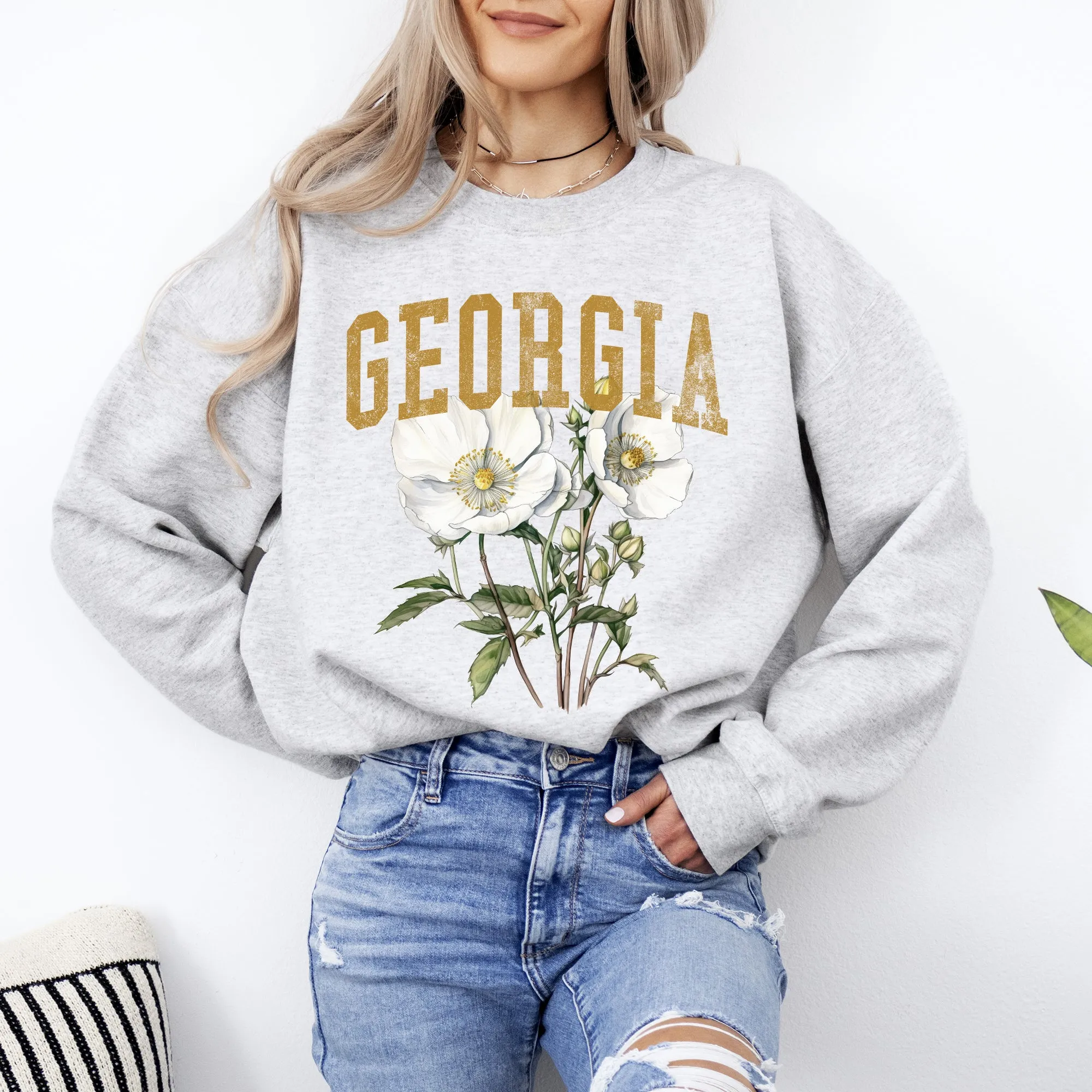 Georgia State Flower Sweatshirt sold by Refinery Number One product image thumbnail 3