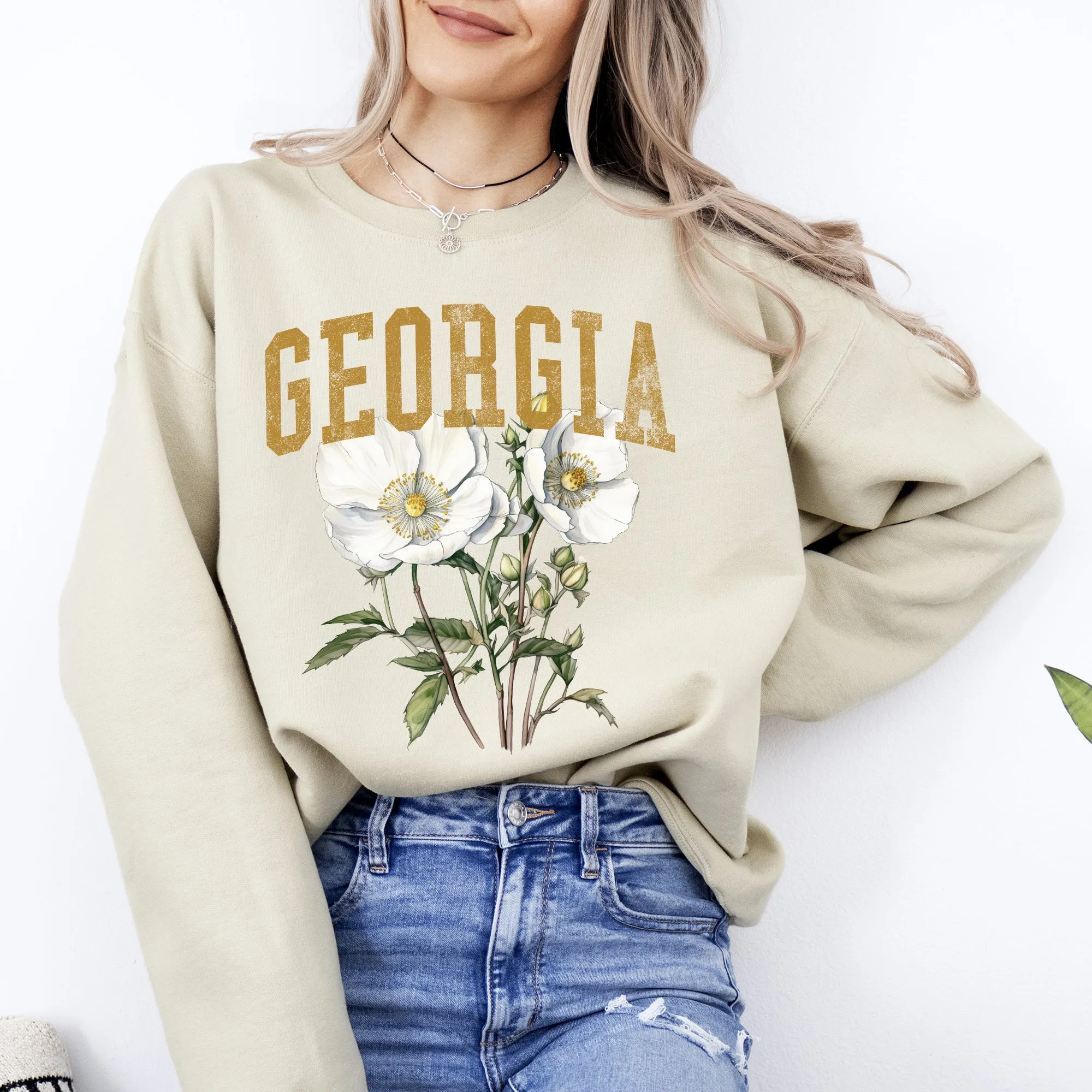 Georgia State Flower Sweatshirt sold by Refinery Number One product image thumbnail 4
