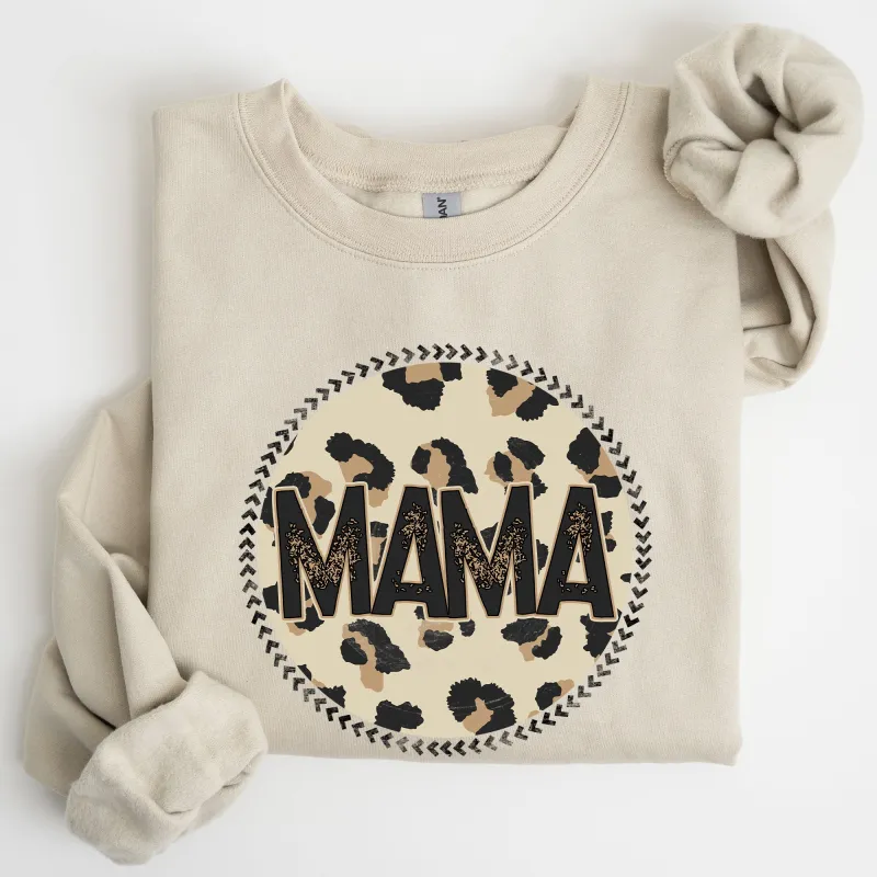 Mama, Leopard Print Circle, Western, Cowboy Sweatshirt sold by Refinery Number One
