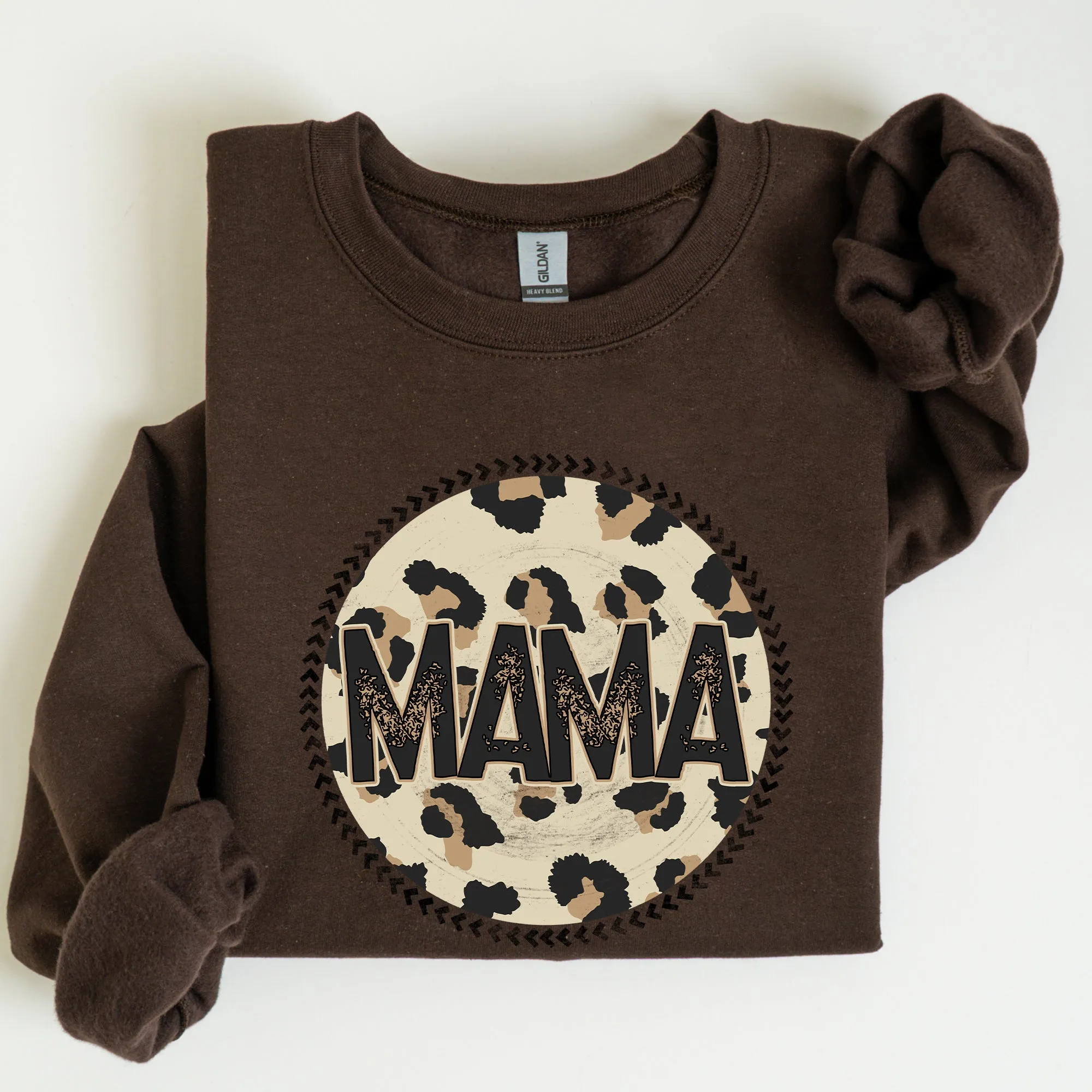 Mama, Leopard Print Circle, Western, Cowboy Sweatshirt sold by Refinery Number One product image thumbnail 4