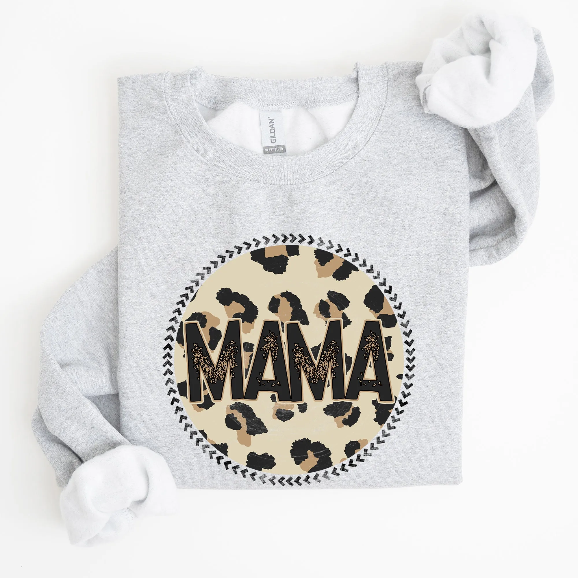 Mama, Leopard Print Circle, Western, Cowboy Sweatshirt sold by Refinery Number One product image thumbnail 3