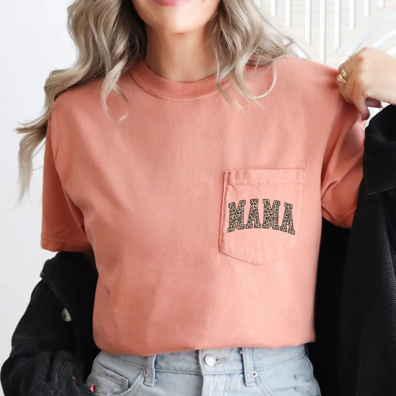 Mama, Leopard Print, Pocket, Retro Tee Comfort Colors T-Shirt sold by Refinery Number One