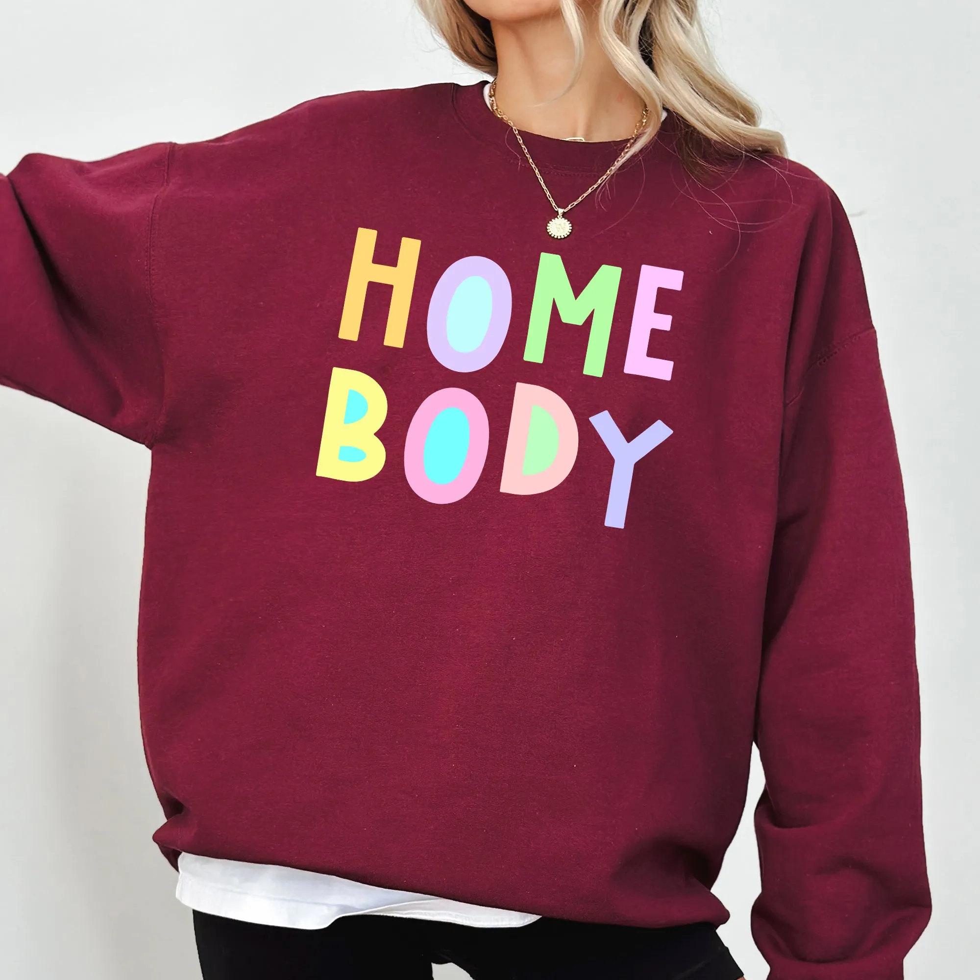 Homebody Sweatshirt, Positivity, Funny, Sarcastic, Mom Gift, Mental Health, Colorful, Pastel, Crewneck, Crew Neck Sweatshirt sold by Refinery Number One product image thumbnail 5