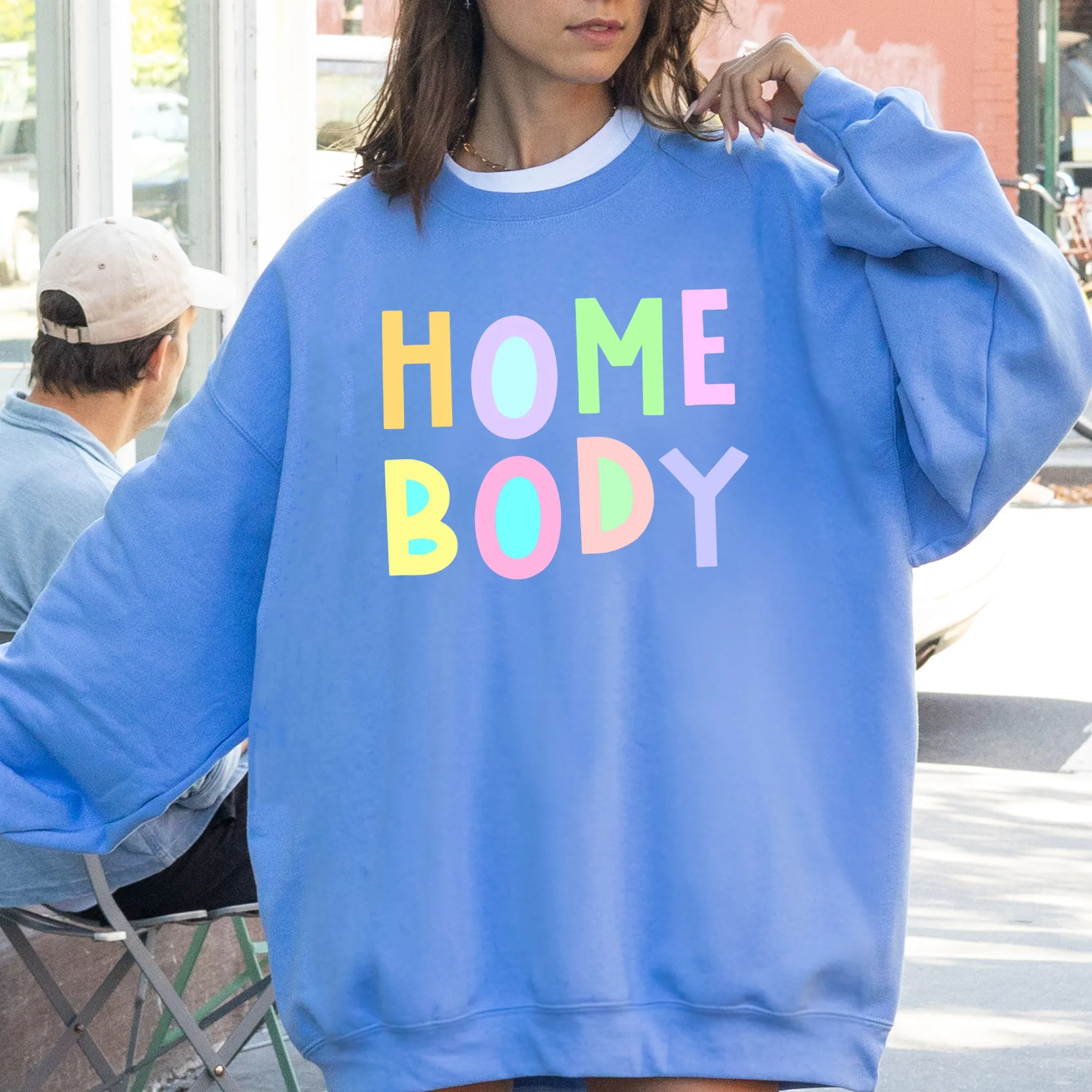 Homebody Sweatshirt, Positivity, Funny, Sarcastic, Mom Gift, Mental Health, Colorful, Pastel, Crewneck, Crew Neck Sweatshirt sold by Refinery Number One product image thumbnail 4