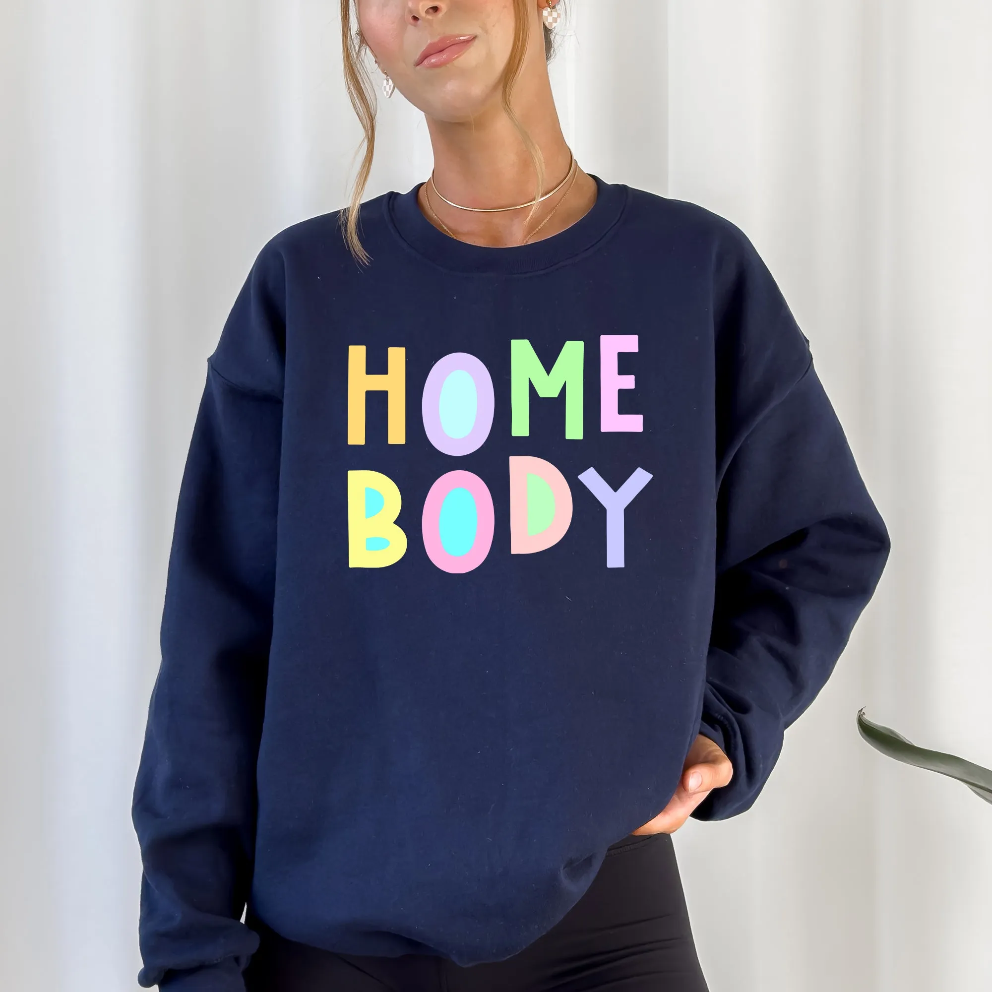 Homebody Sweatshirt, Positivity, Funny, Sarcastic, Mom Gift, Mental Health, Colorful, Pastel, Crewneck, Crew Neck Sweatshirt sold by Refinery Number One