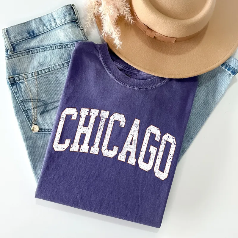Chicago, Football, Sports, Game Day, Big Game, Touchdown, Tailgate Party, University, College, State Tshirt Comfort Colors T-Shirt sold by Refinery Number One