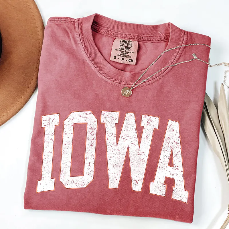 Iowa, Football, Sports, Game Day, Big Game, Touchdown, Tailgate Party, University, College, State Tshirt Comfort Colors T-Shirt sold by Refinery Number One