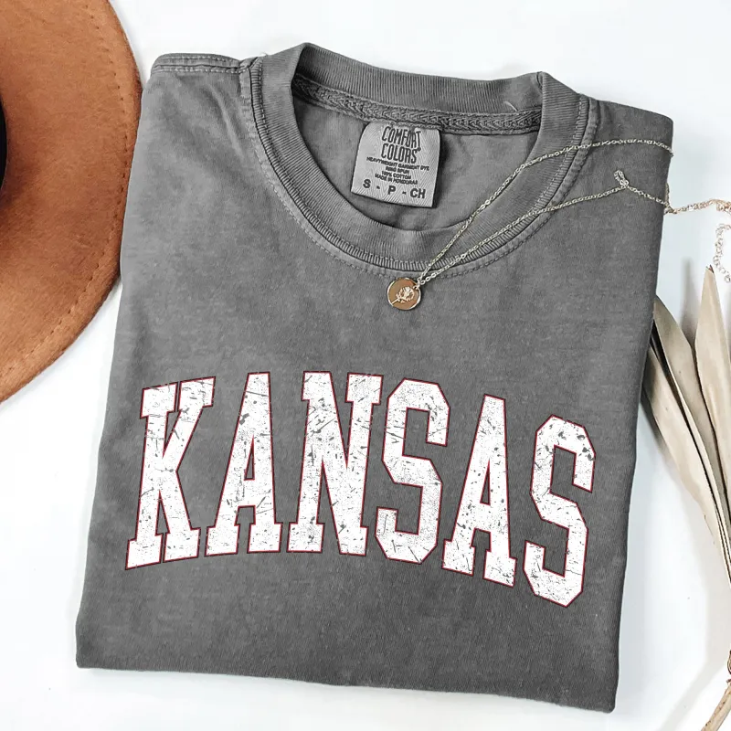 Kansas, Football, Sports, Game Day, Big Game, Touchdown, Tailgate Party, University, College, State Tshirt Comfort Colors T-Shirt sold by Refinery Number One