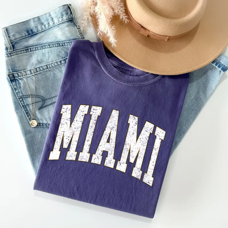 Miami, Football, Sports, Game Day, Big Game, Touchdown, Tailgate Party, University, College, State Tshirt Comfort Colors T-Shirt sold by Refinery Number One