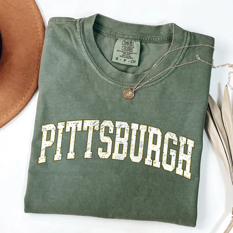 Pittsburgh, Football, Sports, Game Day, Big Game, Touchdown, Tailgate Party, University, College, State Tshirt Comfort Colors T-Shirt sold by Refinery Number One