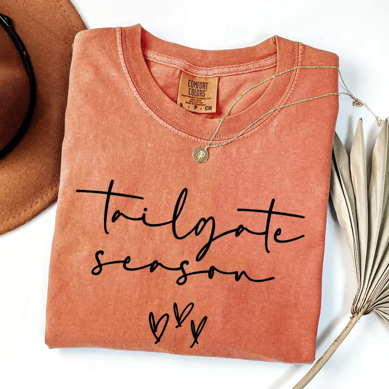 Tailgate Season, Football, Sports, Game Day, Big Game, Touchdown, Tailgate Party Tshirt Comfort Colors T-Shirt sold by Refinery Number One