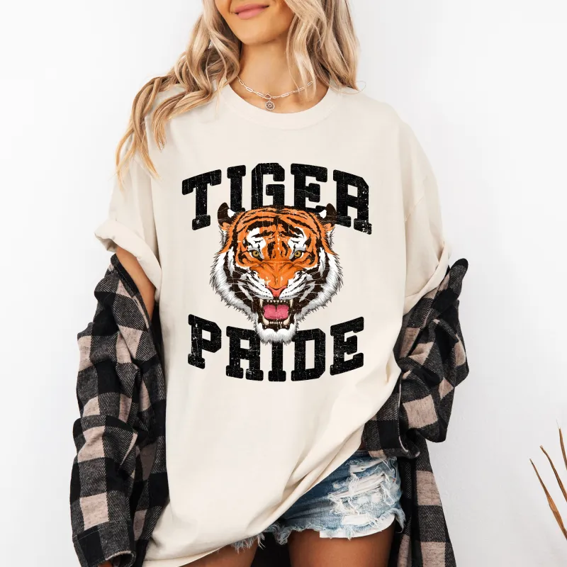 Tiger Pride, Football, Sports, Game Day, Big Game, Touchdown, Tailgate Party Tshirt Comfort Colors T-Shirt sold by Refinery Number One