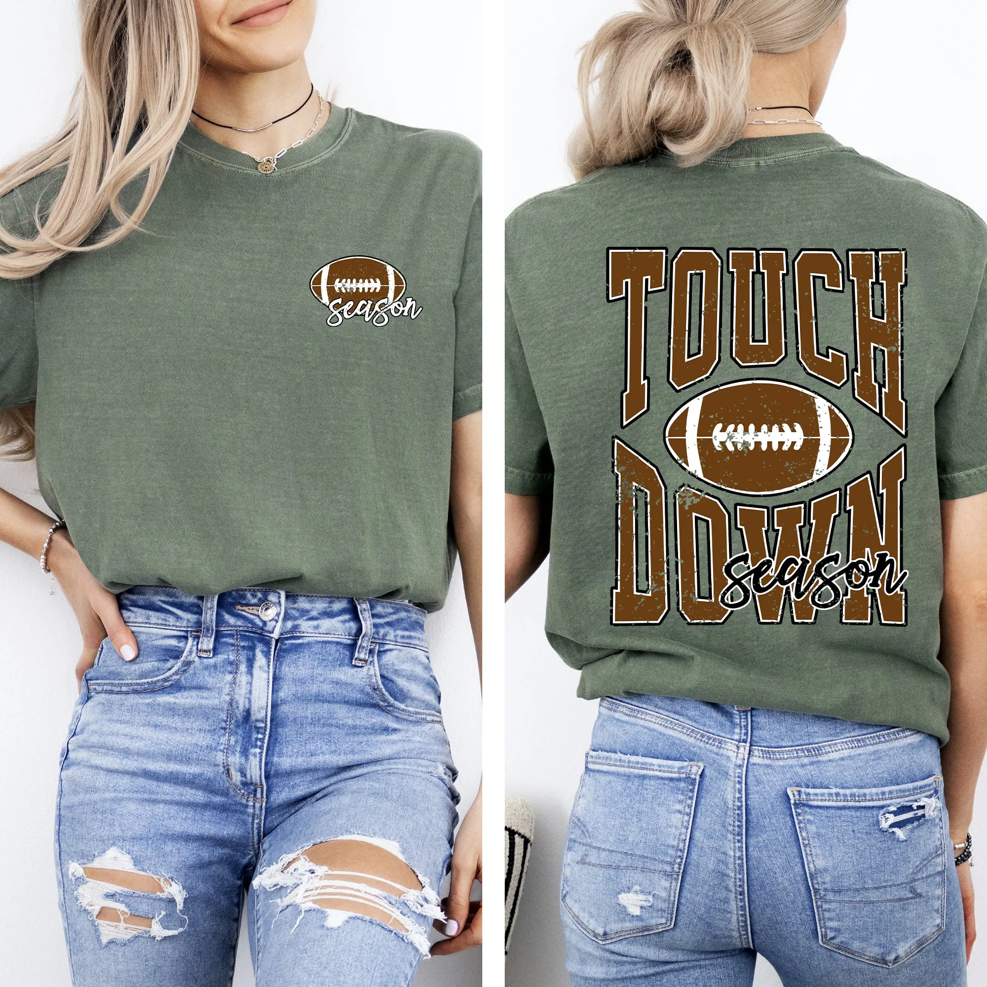 Touchdown Season, Front and Back, Football, Sports, Game Day, Big Game, Tailgate Party Tshirt Comfort Colors T-Shirt sold by Refinery Number One product image thumbnail 4