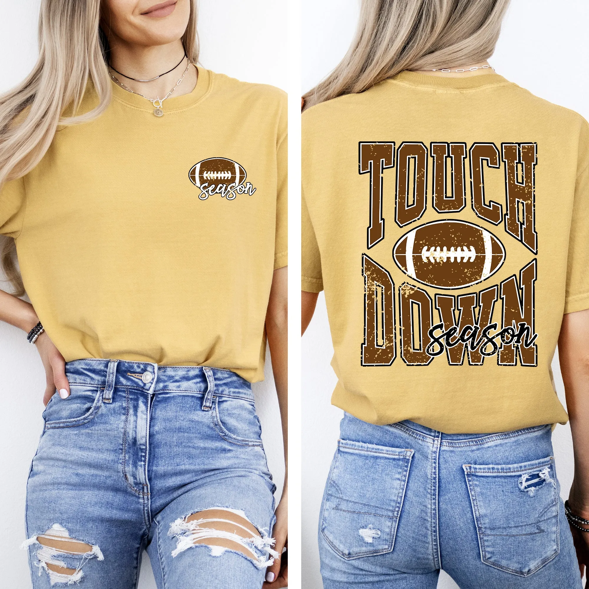 Touchdown Season, Front and Back, Football, Sports, Game Day, Big Game, Tailgate Party Tshirt Comfort Colors T-Shirt sold by Refinery Number One product image thumbnail 2