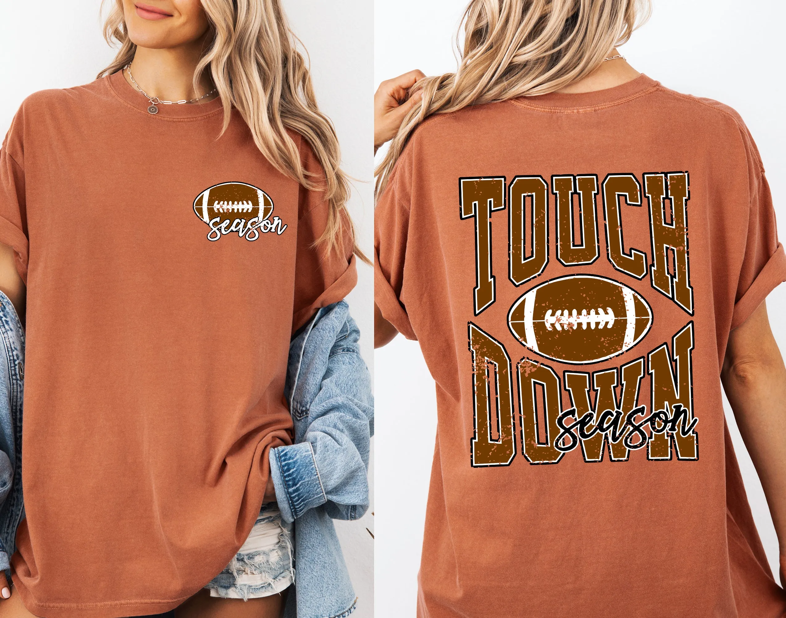 Touchdown Season, Front and Back, Football, Sports, Game Day, Big Game, Tailgate Party Tshirt Comfort Colors T-Shirt sold by Refinery Number One product image thumbnail 3