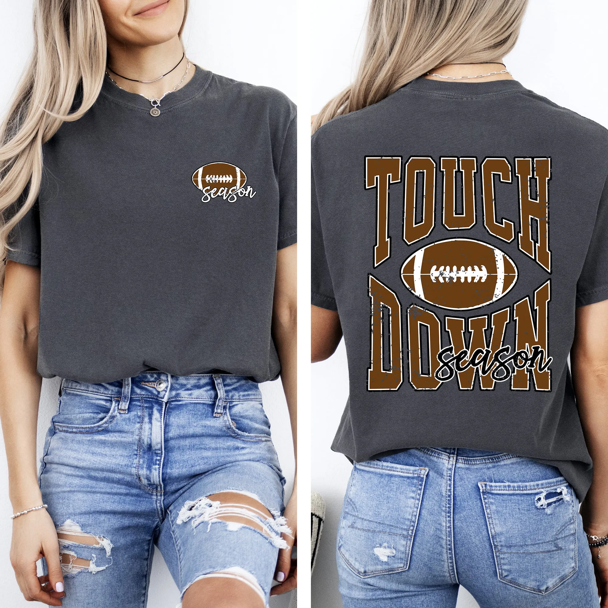 Touchdown Season, Front and Back, Football, Sports, Game Day, Big Game, Tailgate Party Tshirt Comfort Colors T-Shirt sold by Refinery Number One product image thumbnail 5