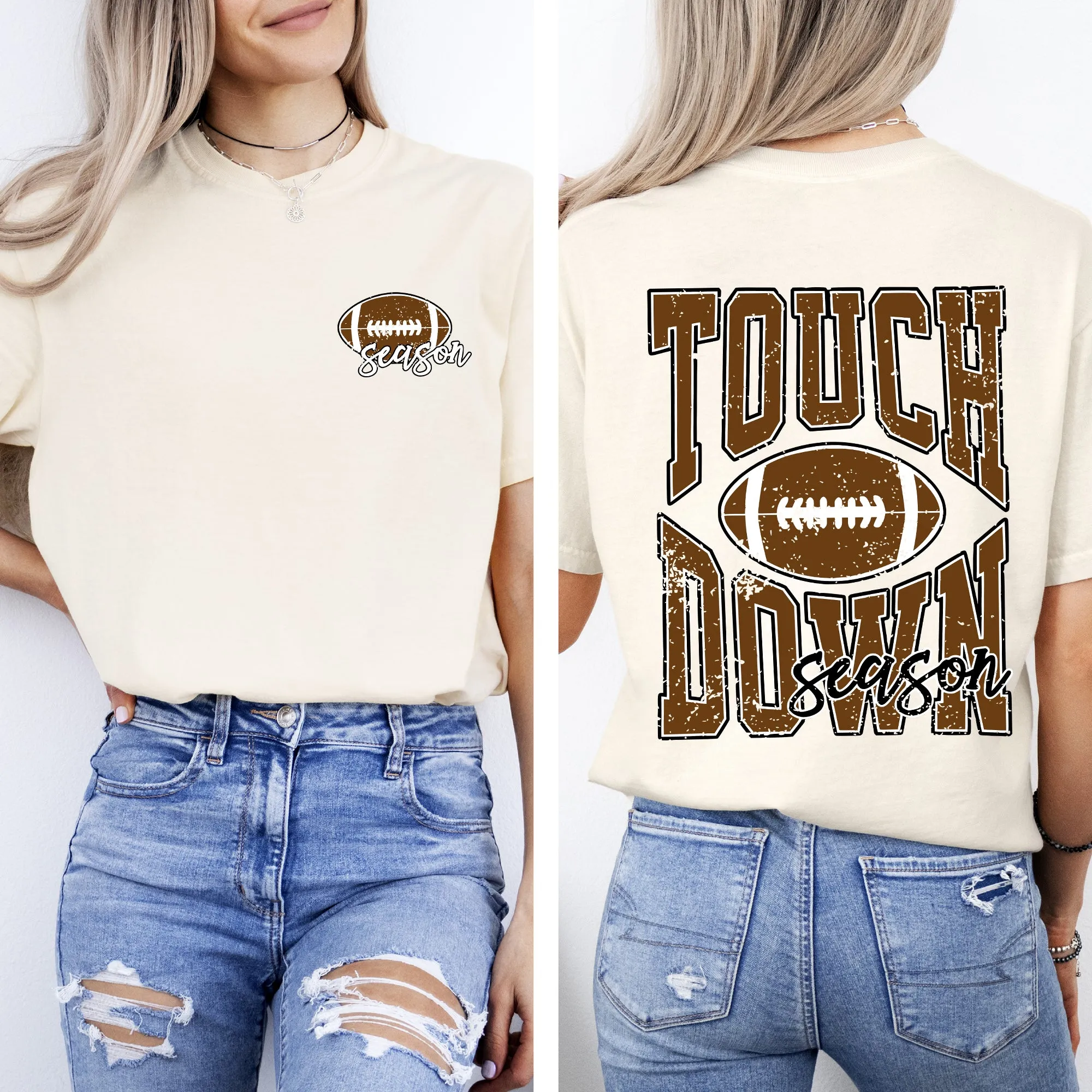 Touchdown Season, Front and Back, Football, Sports, Game Day, Big Game, Tailgate Party Tshirt Comfort Colors T-Shirt sold by Refinery Number One