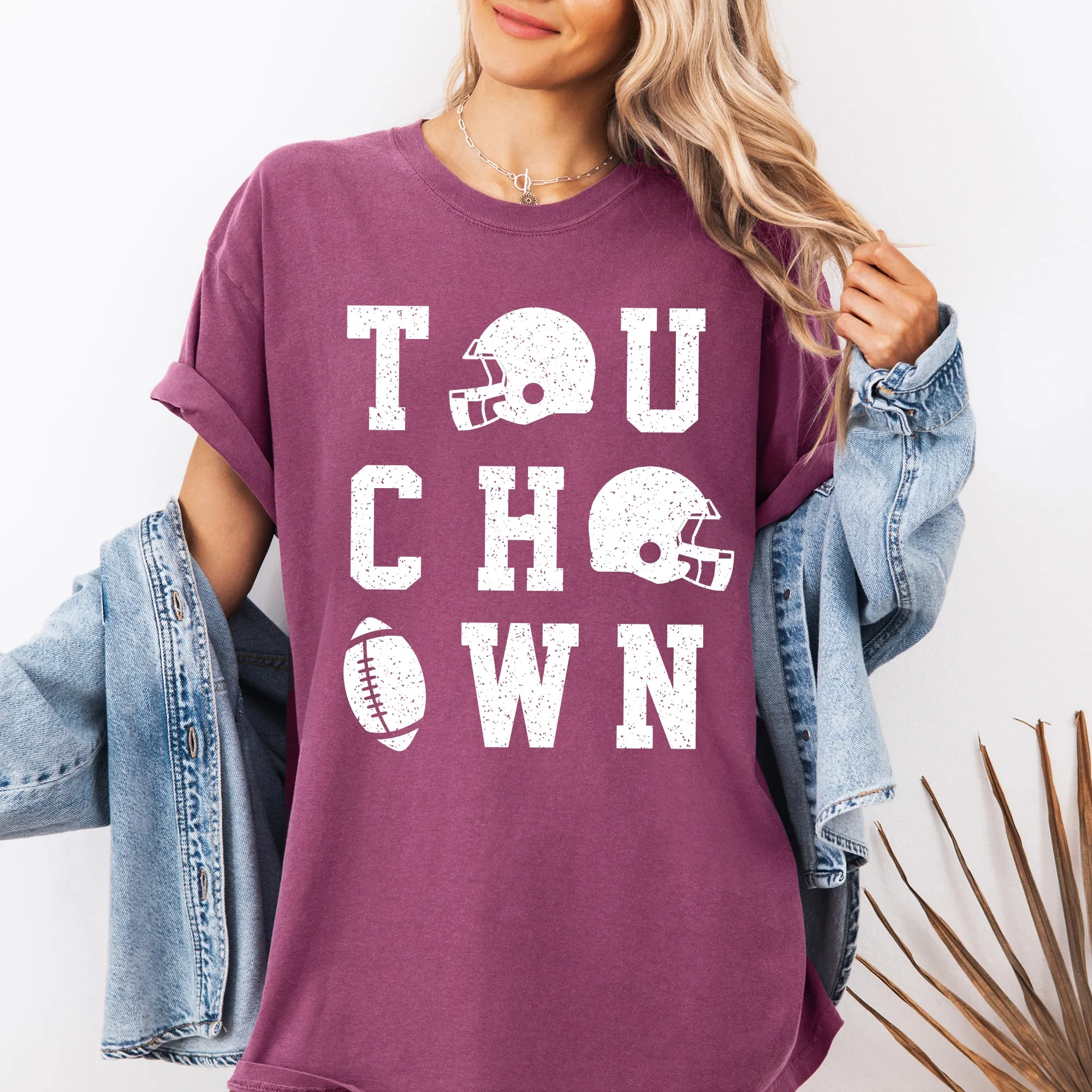 Touchdown, Helmet, Football, Sports, Game Day, Big Game, Tailgate Party Tshirt Comfort Colors T-Shirt sold by Refinery Number One