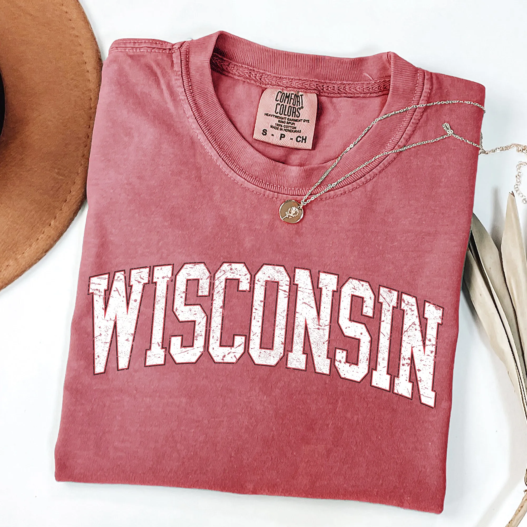 Wisconsin, Football, Sports, Game Day, Big Game, Touchdown, Tailgate Party, University, College, State Tshirt Comfort Colors T-Shirt sold by Refinery Number One