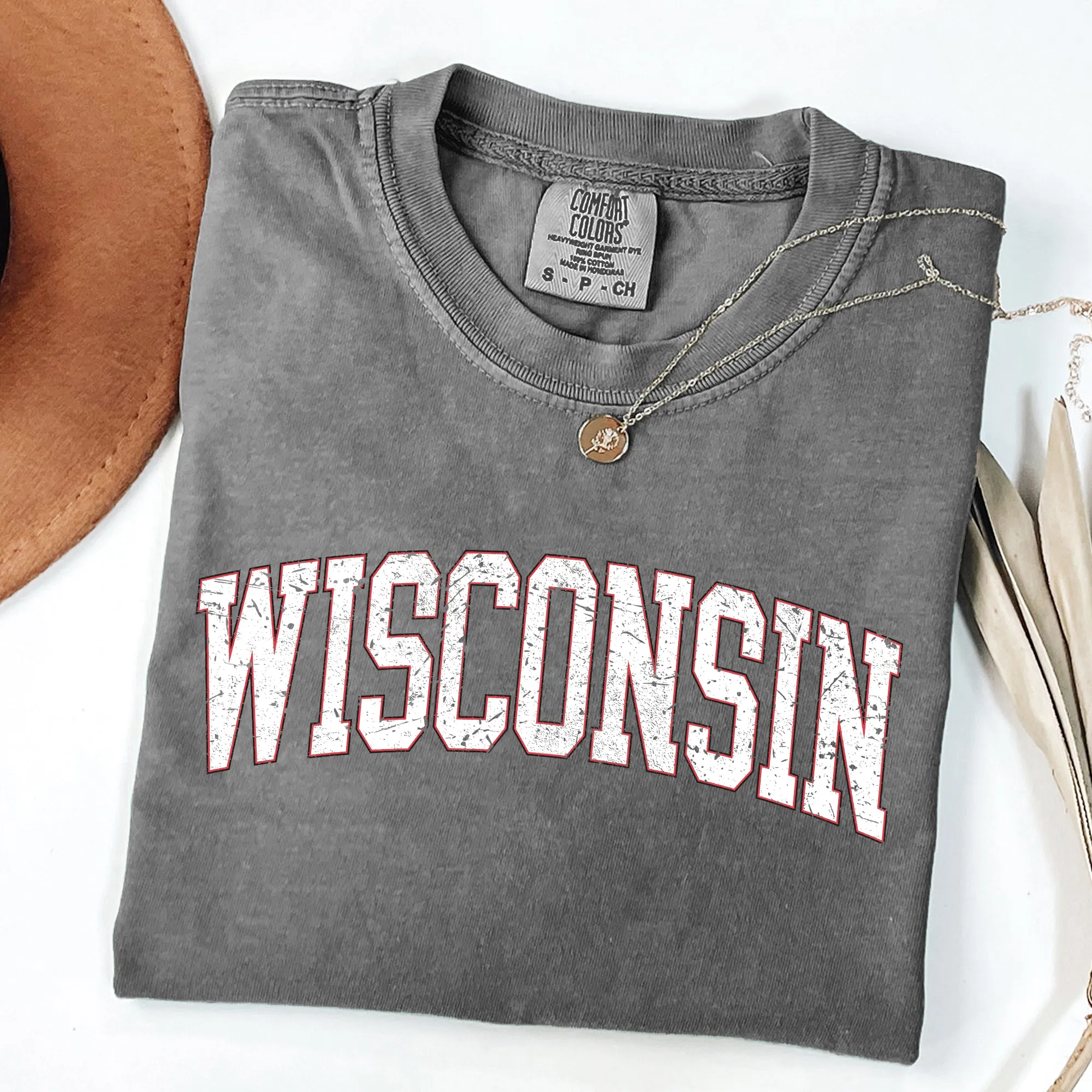 Wisconsin, Football, Sports, Game Day, Big Game, Touchdown, Tailgate Party, University, College, State Tshirt Comfort Colors T-Shirt sold by Refinery Number One product image thumbnail 3