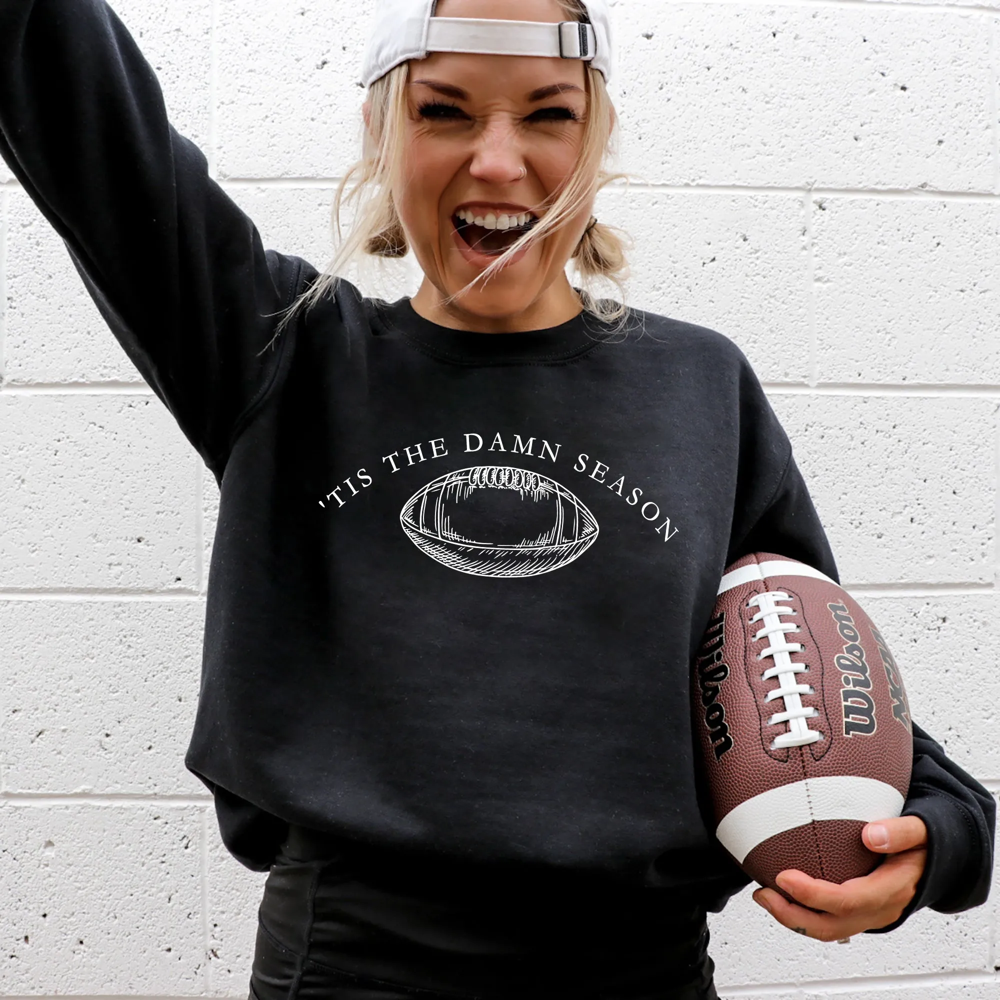 Tis The Damn Season, Football, Sports, Game Day, Big Game, Touchdown, Tailgate Party Sweatshirt sold by Refinery Number One product image thumbnail 2