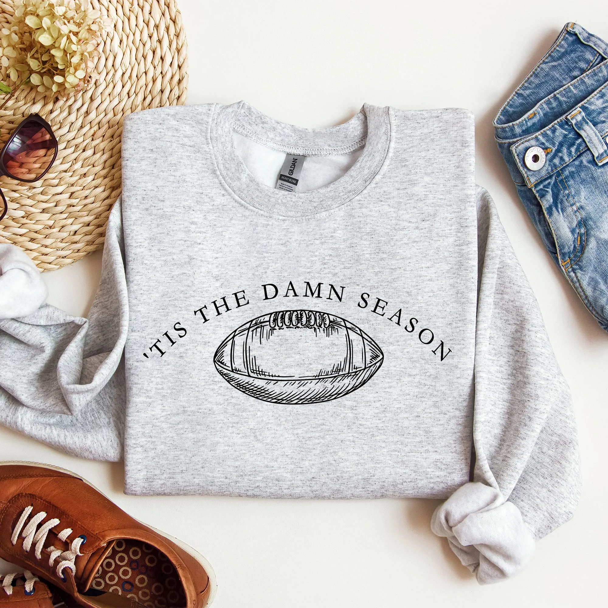 Tis The Damn Season, Football, Sports, Game Day, Big Game, Touchdown, Tailgate Party Sweatshirt sold by Refinery Number One product image thumbnail 3