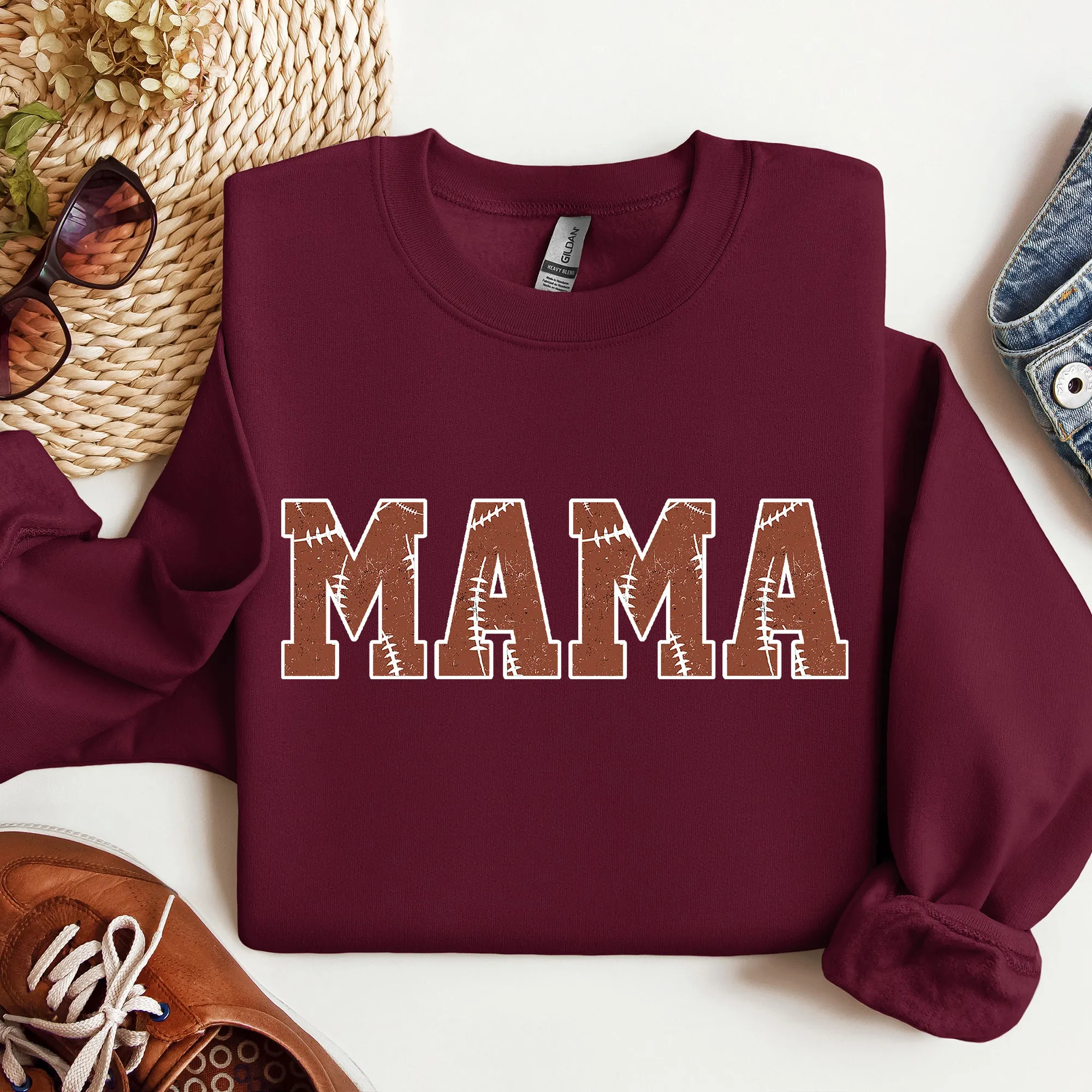 Mama, Football, Sports, Game Day, Big Game, Touchdown, Tailgate Party Sweatshirt sold by Refinery Number One product image thumbnail 4