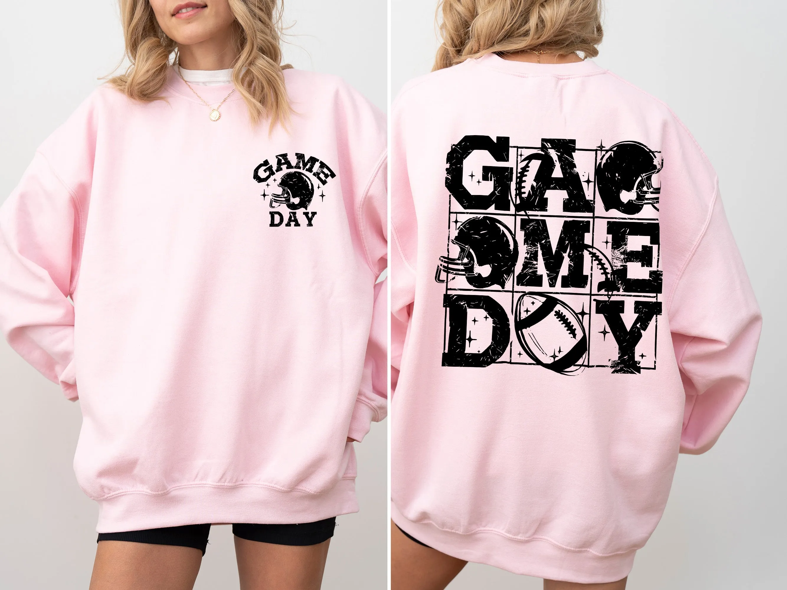 Game Day, Front and Back, Football, Sports, Big Game, Touchdown, Tailgate Party Sweatshirt sold by Refinery Number One product image thumbnail 3
