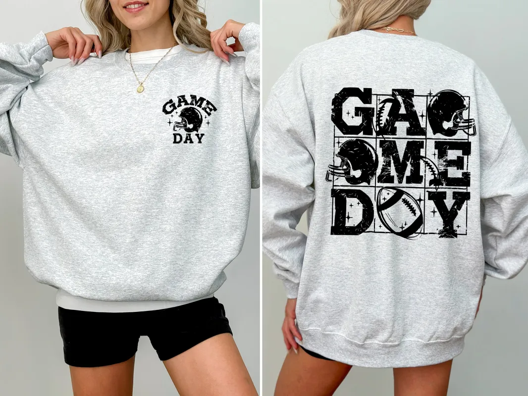 Game Day, Front and Back, Football, Sports, Big Game, Touchdown, Tailgate Party Sweatshirt sold by Refinery Number One