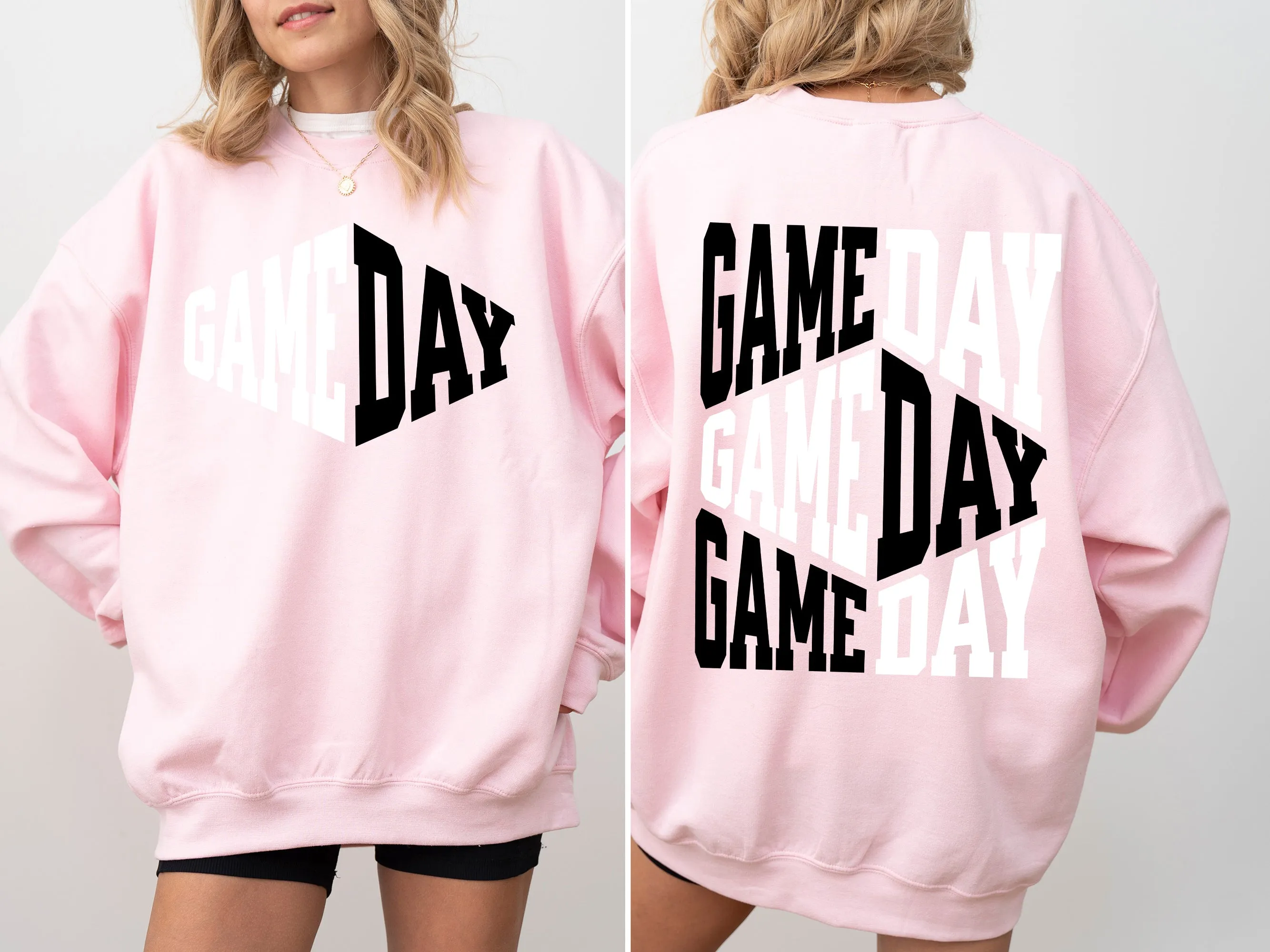 Game Day, Front and Back, Cheer, Football, Sports, Big Game, Touchdown, Tailgate Party Sweatshirt sold by Refinery Number One product image thumbnail 3