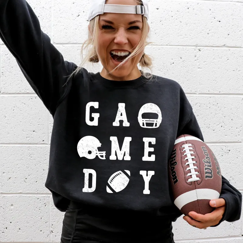 Game Day, Football, Helmet, Sports, Big Game, Touchdown, Tailgate Party Sweatshirt sold by Refinery Number One
