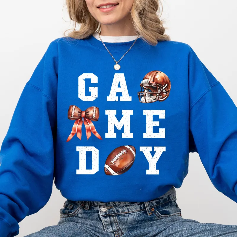 Game Day, Coquette, Ribbon, Girly, Football, Sports, Game Day, Big Game, Touchdown, Tailgate Party Sweatshirt sold by Refinery Number One